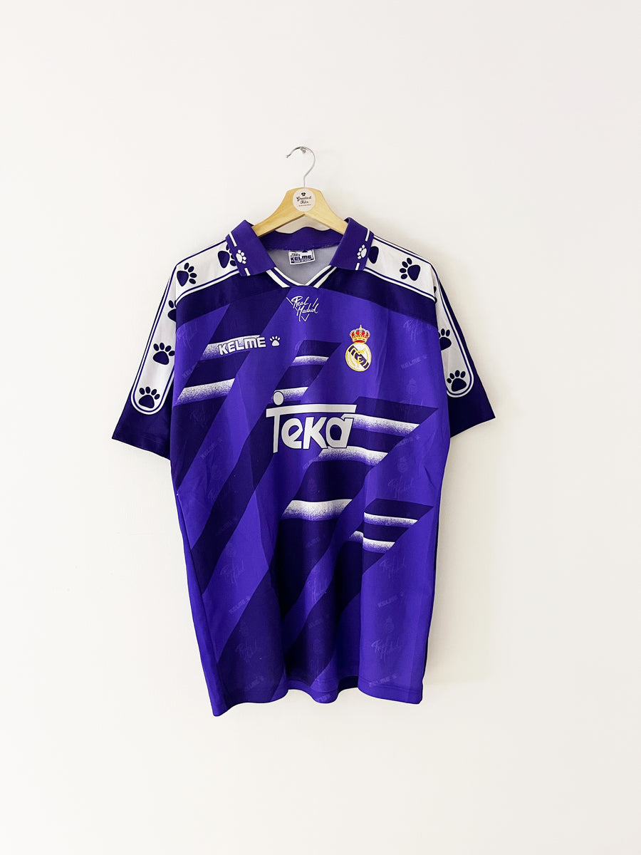 REAL MADRID 1994/96 Kelme Away Football Shirt M Mens Vintage