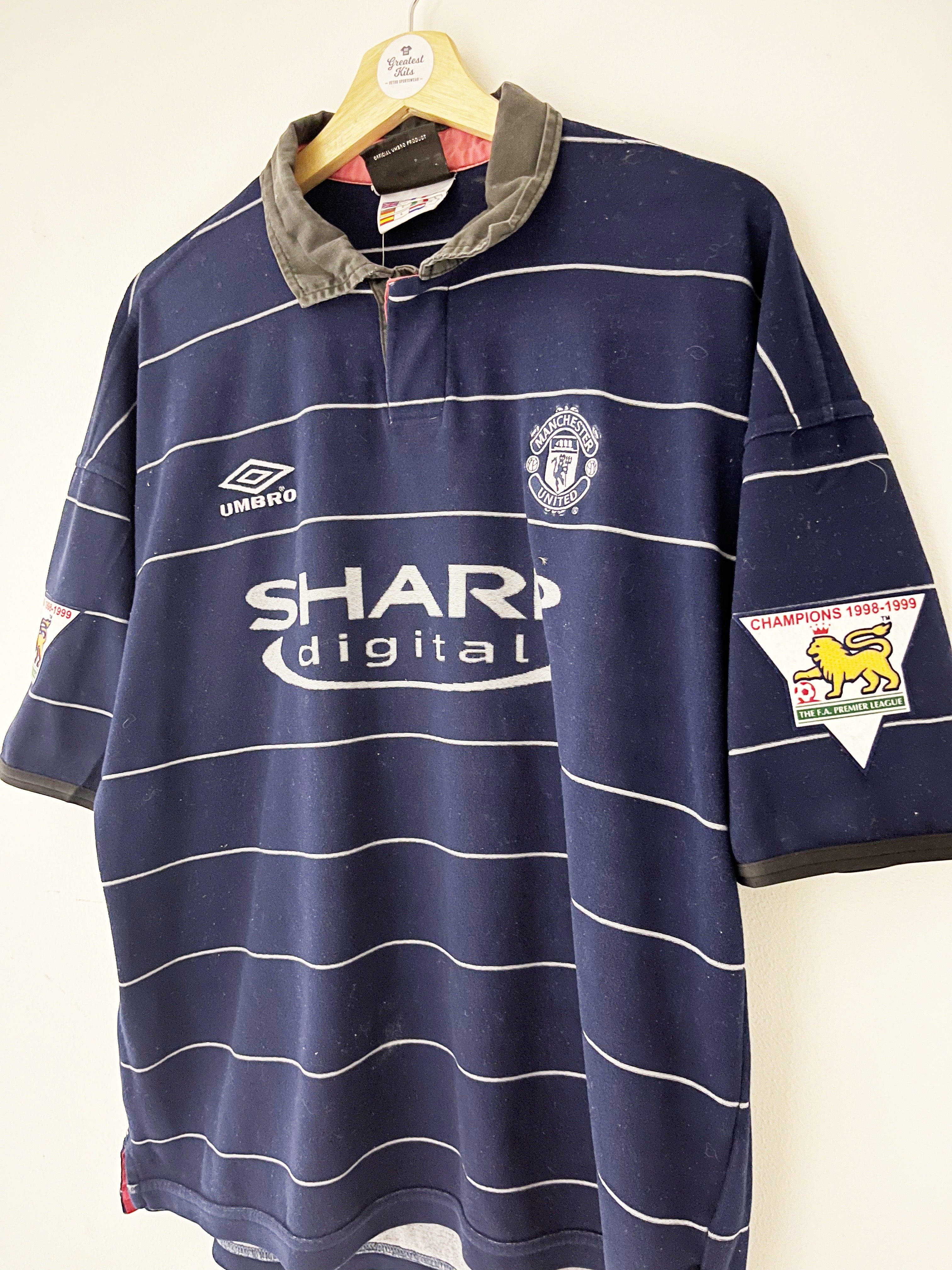 1999/00 Camiseta visitante del Manchester United Scholes # 18 (L) 8/10 