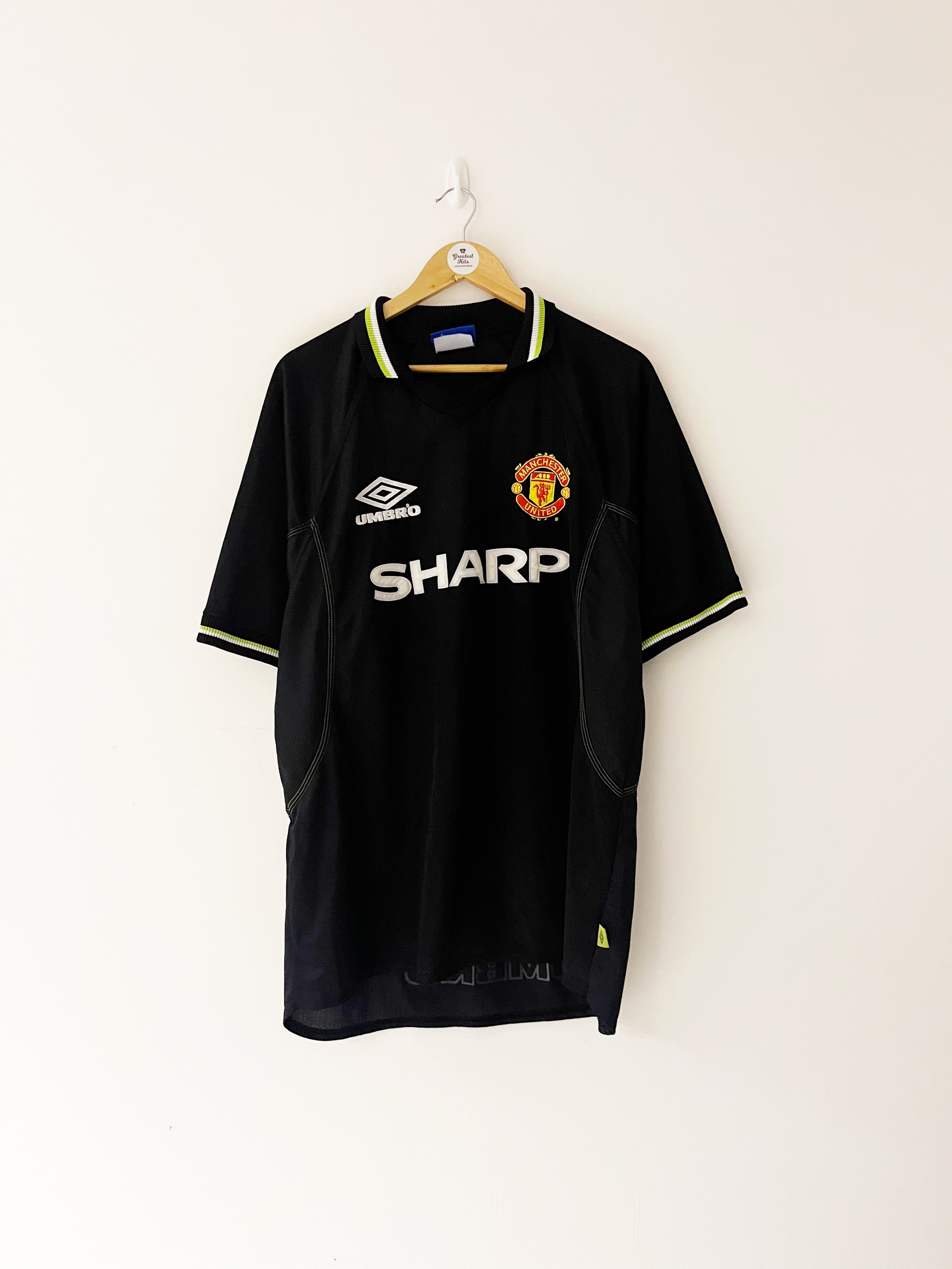 ウェア UMBRO 99/00 Manchester United T-Shirt Manchester United 1998 1999 2000 Shirt Umbro Vintage Sharp