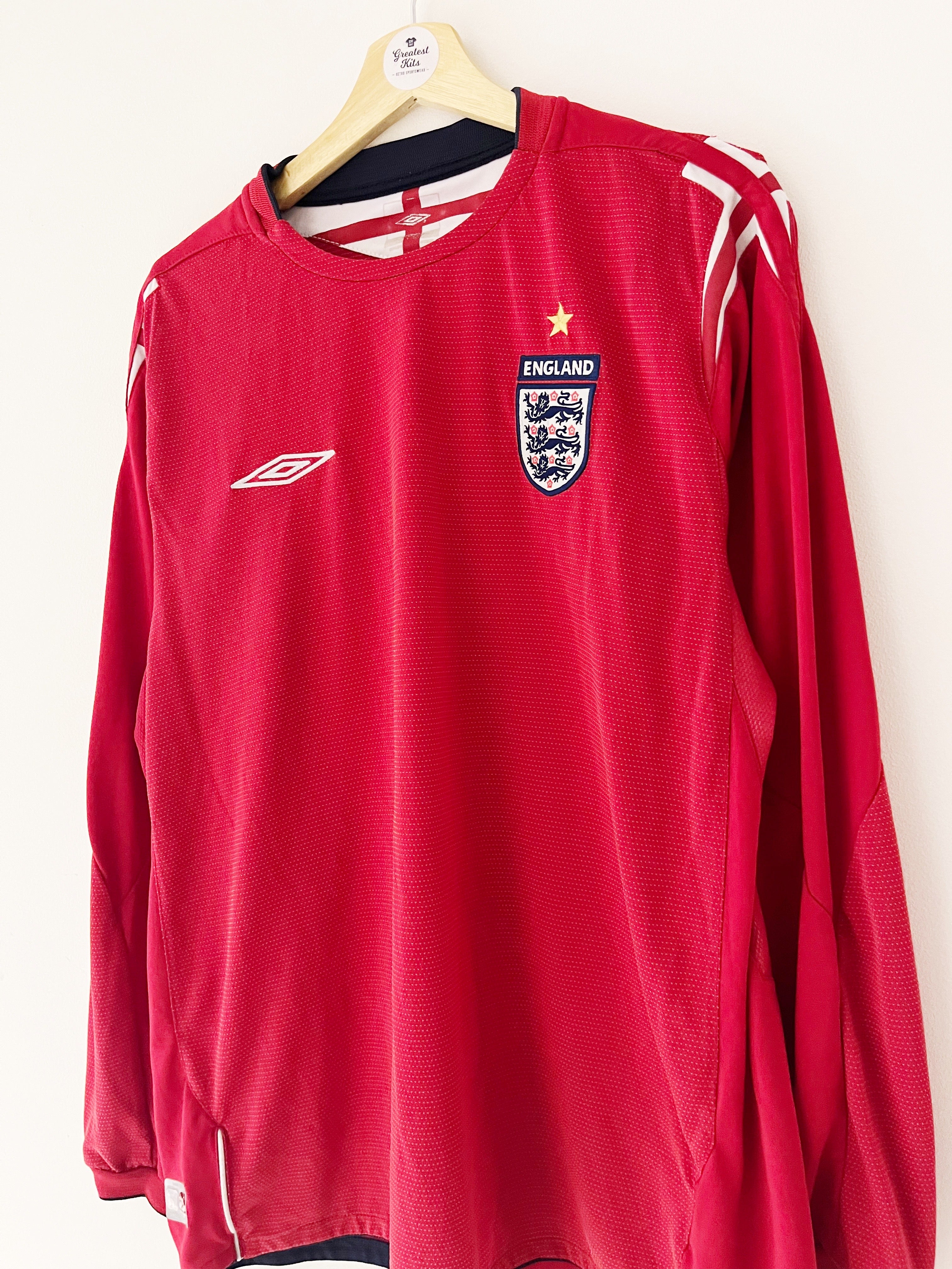 2004/06 England Away L/S Shirt (XL) 9/10