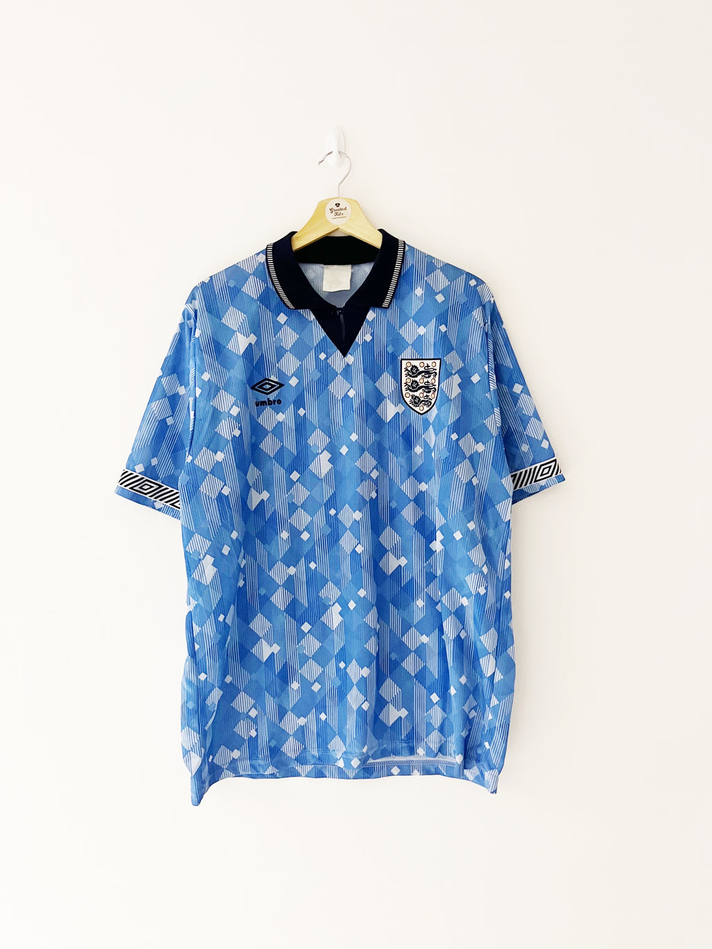 1990/92 Troisième maillot d'Angleterre #19 (L) 9/10