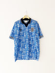 1990/92 Tercera camiseta de Inglaterra n.º 19 (L) 9/10 