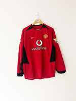2002/04 Manchester United Home L/S Shirt (M) 9/10