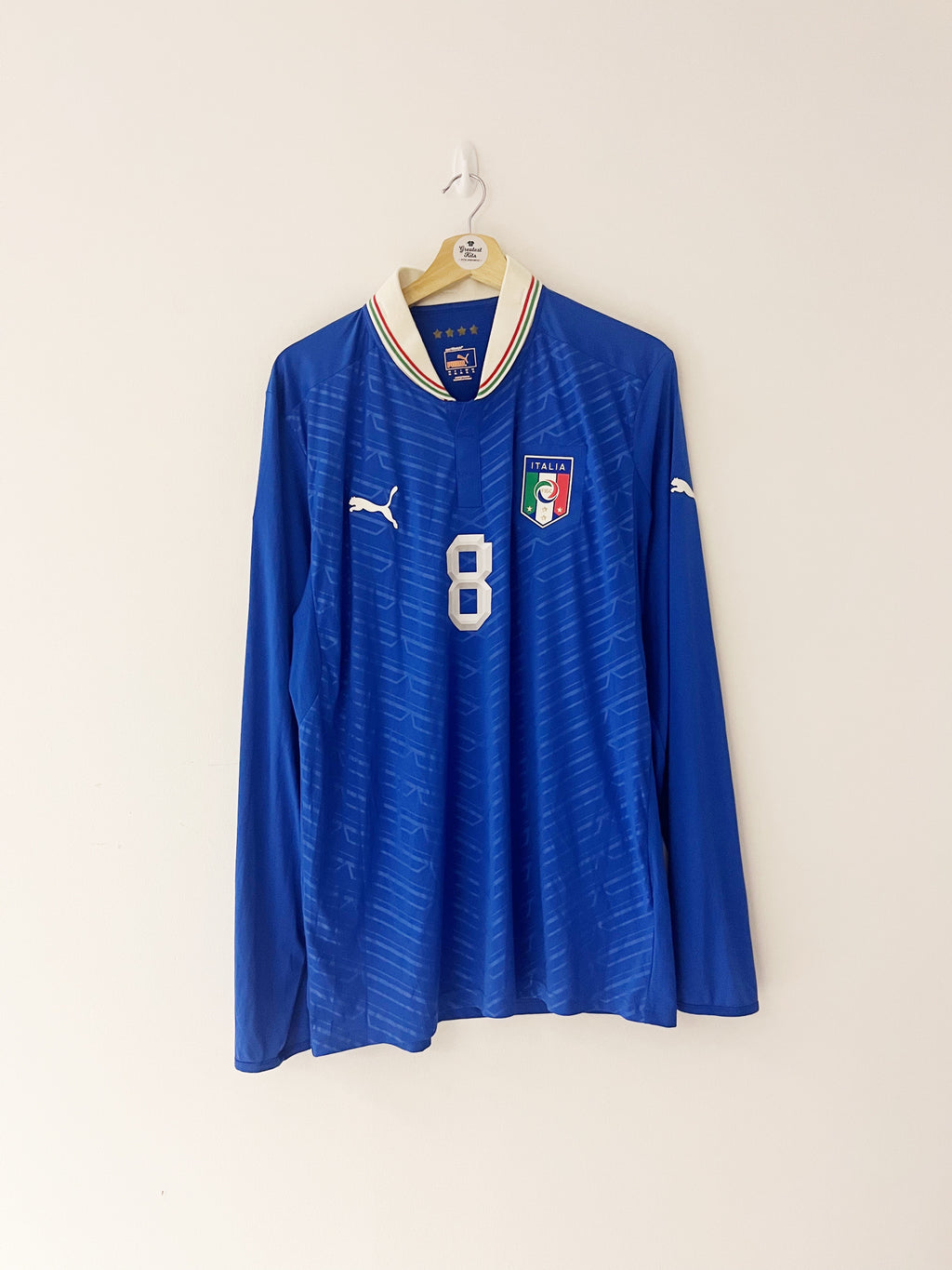 2012/13 Italy *Player Issue* Home L/S Shirt #8 (XL) 9/10