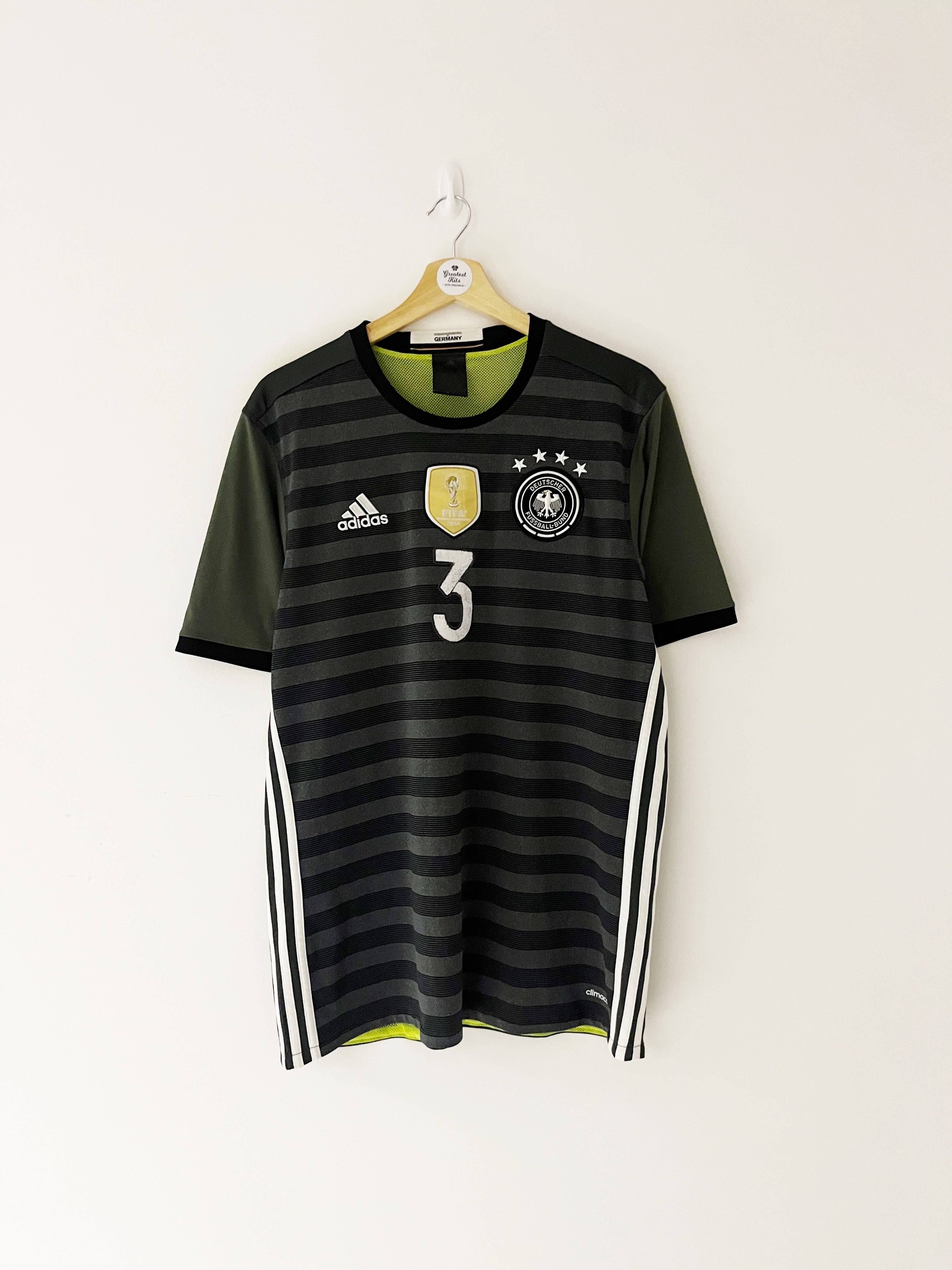 Camiseta reversible de visitante de Alemania 2016/17 Héctor n.º 3 (L) 8/10