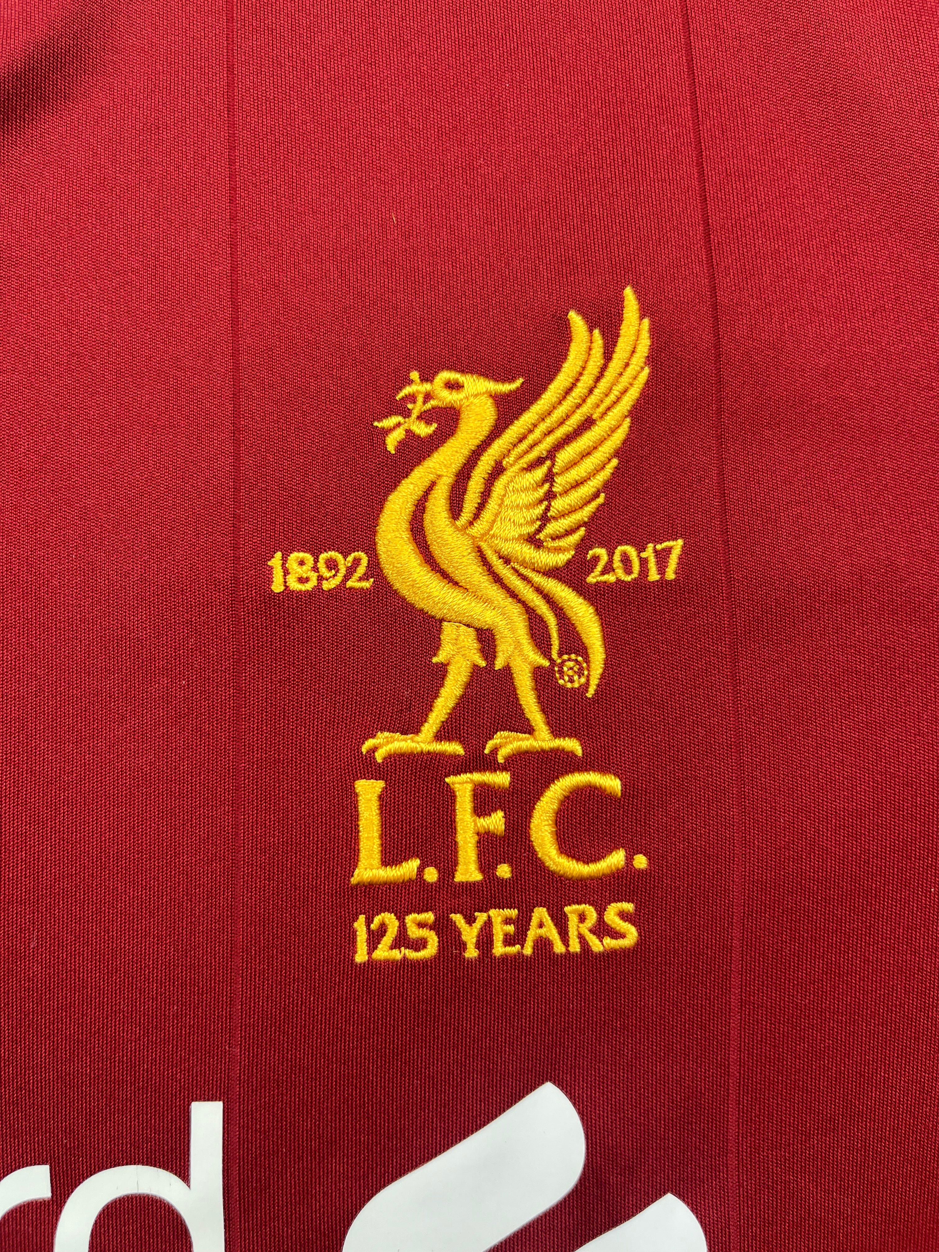 2017/18 Liverpool *125 Año* Camiseta local L/S (M) 9/10