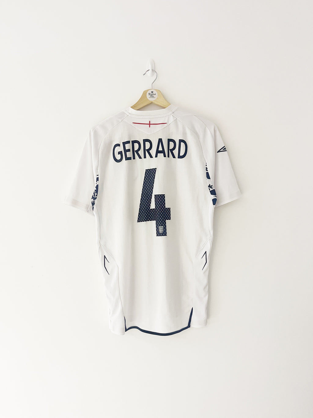 2007/09 England Home Shirt Gerrard #4 (S) 9/10