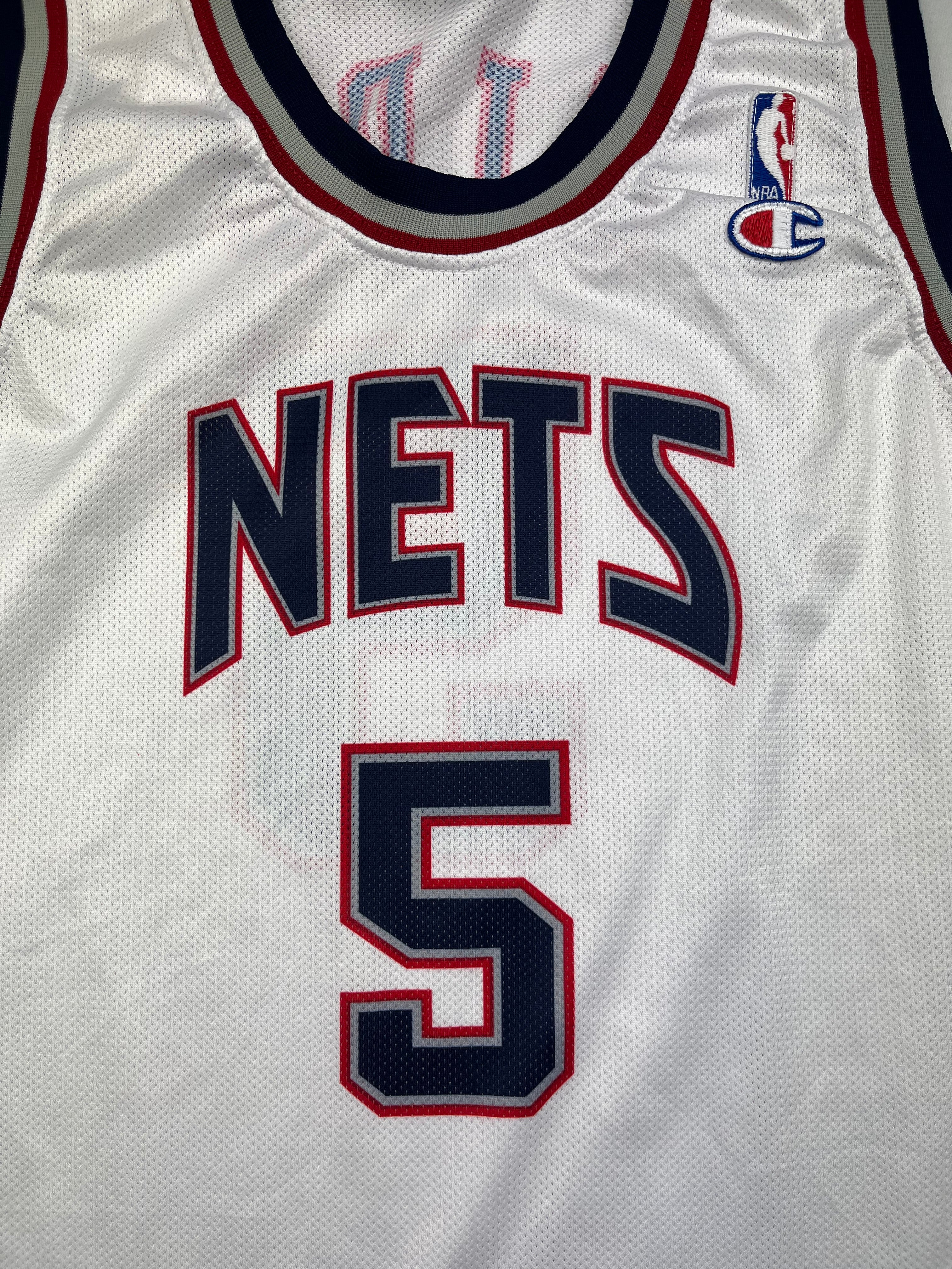 1997/02 New Jersey Nets Champion Home Jersey Kidd #5 (L) 9/10