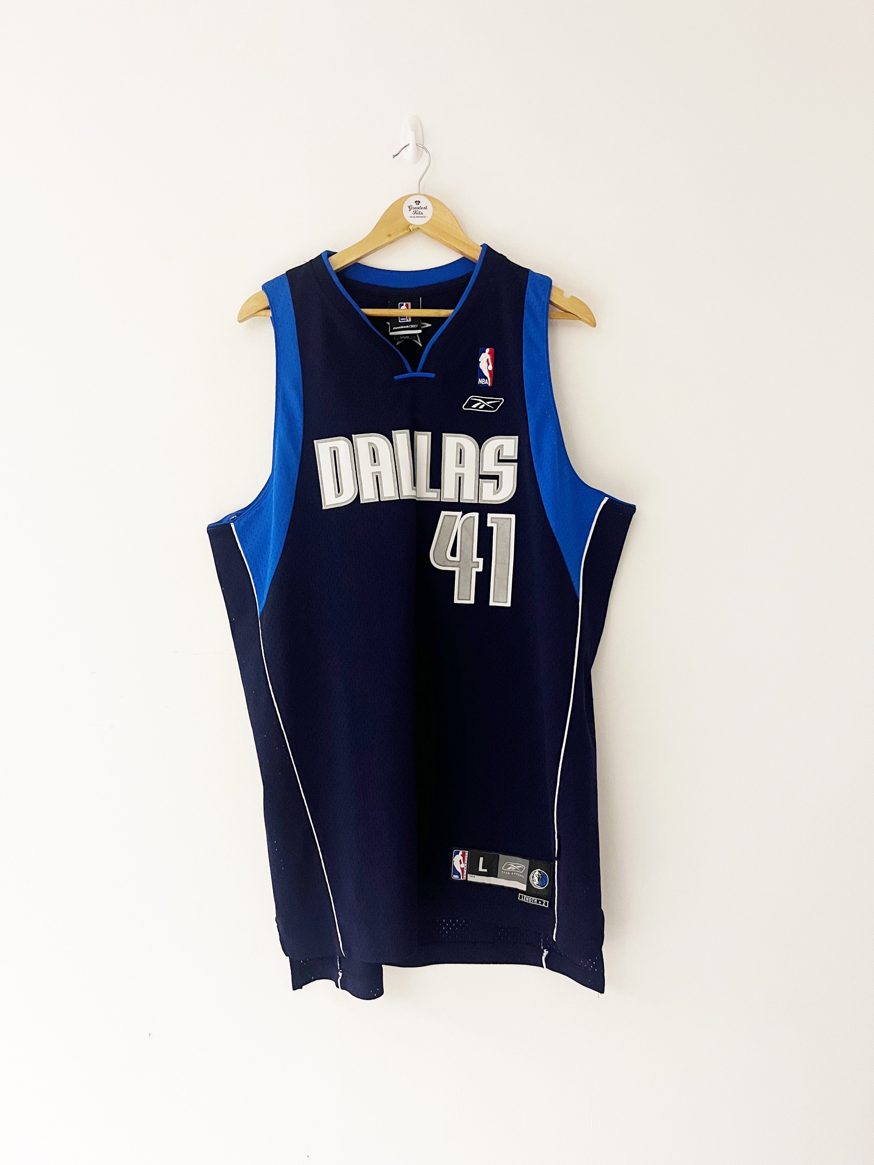 2002/05 Dallas Mavericks Away Reebok Jersey Nowitzki #41 (L) 9/10