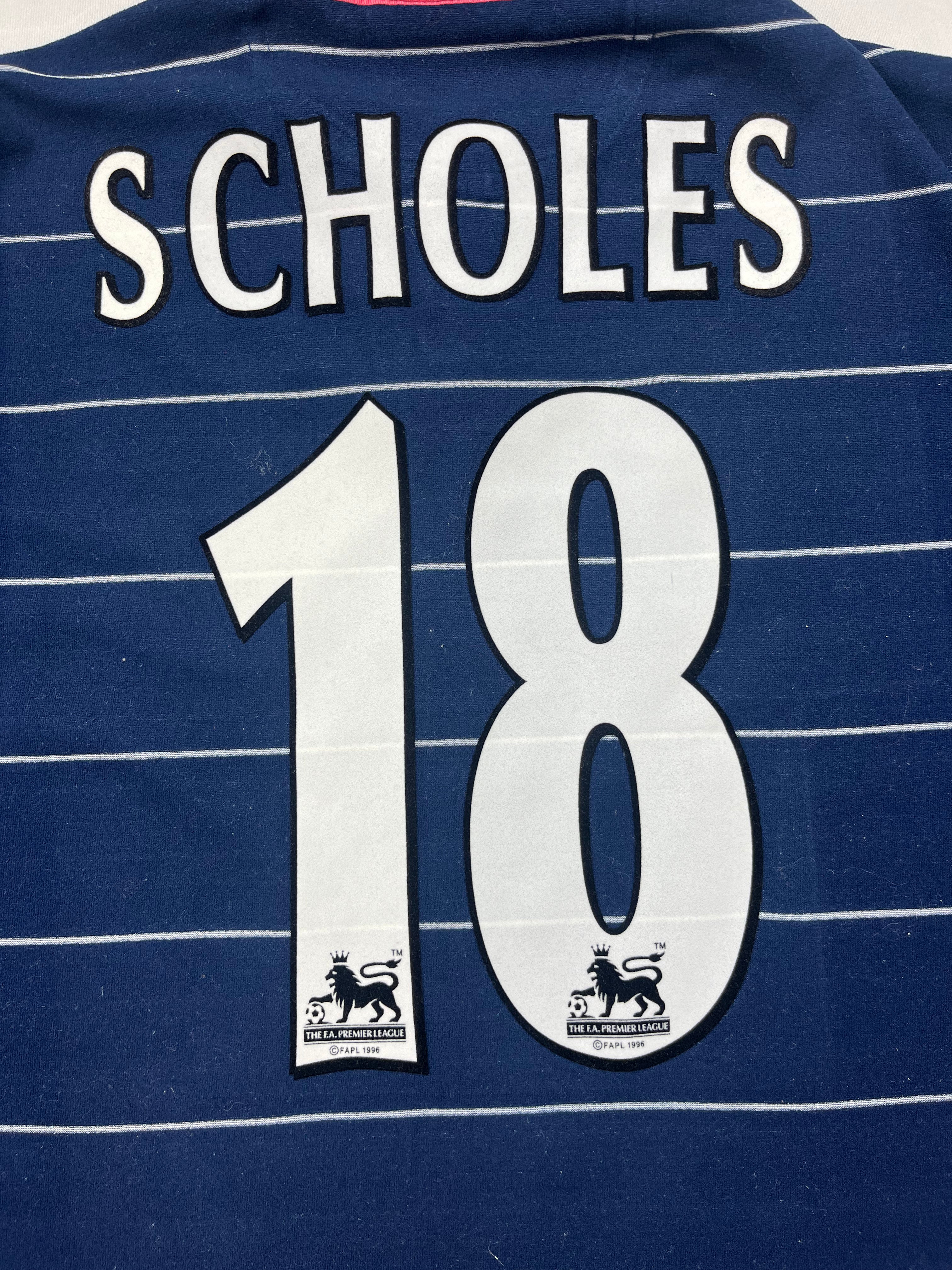 1999/00 Maillot extérieur Manchester United Scholes #18 (L) 8/10 