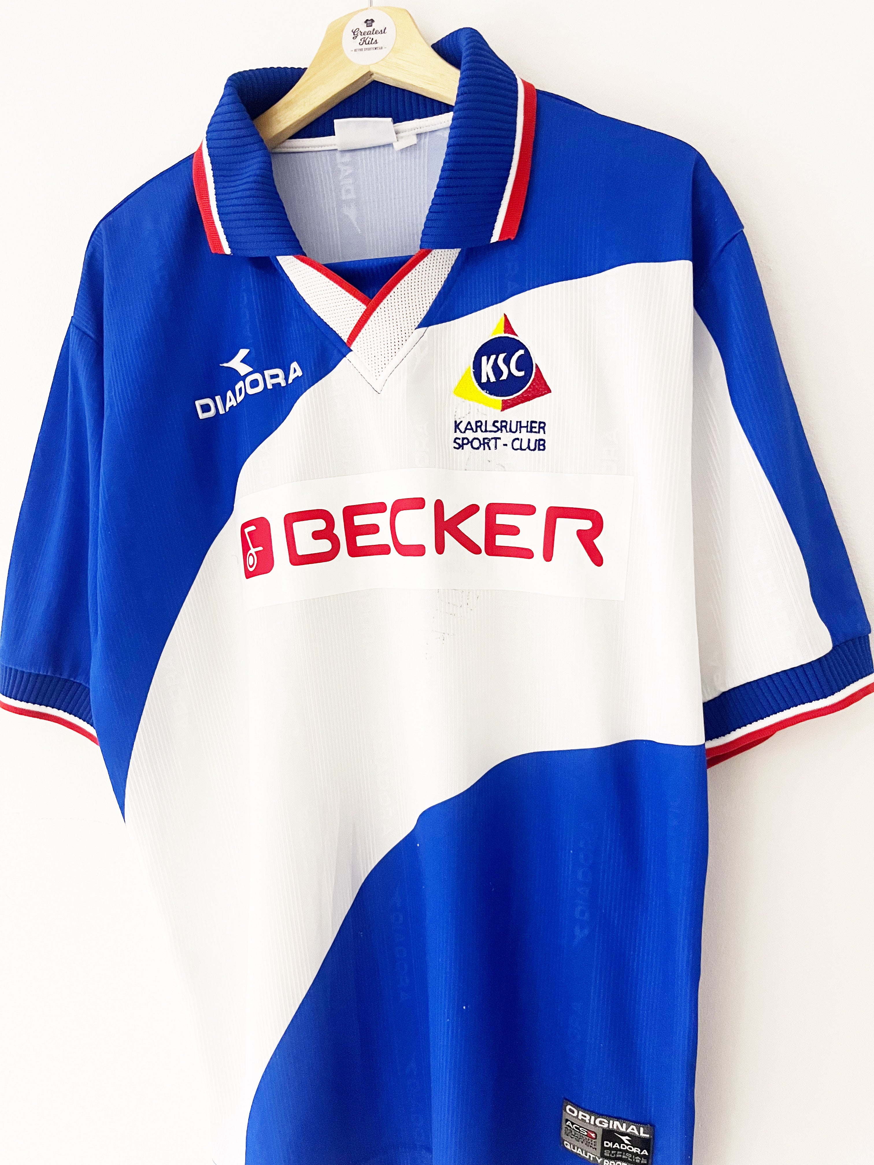 1999/00 Karlsruher Home *Player Issue* Shirt #9 (XL) 8/10