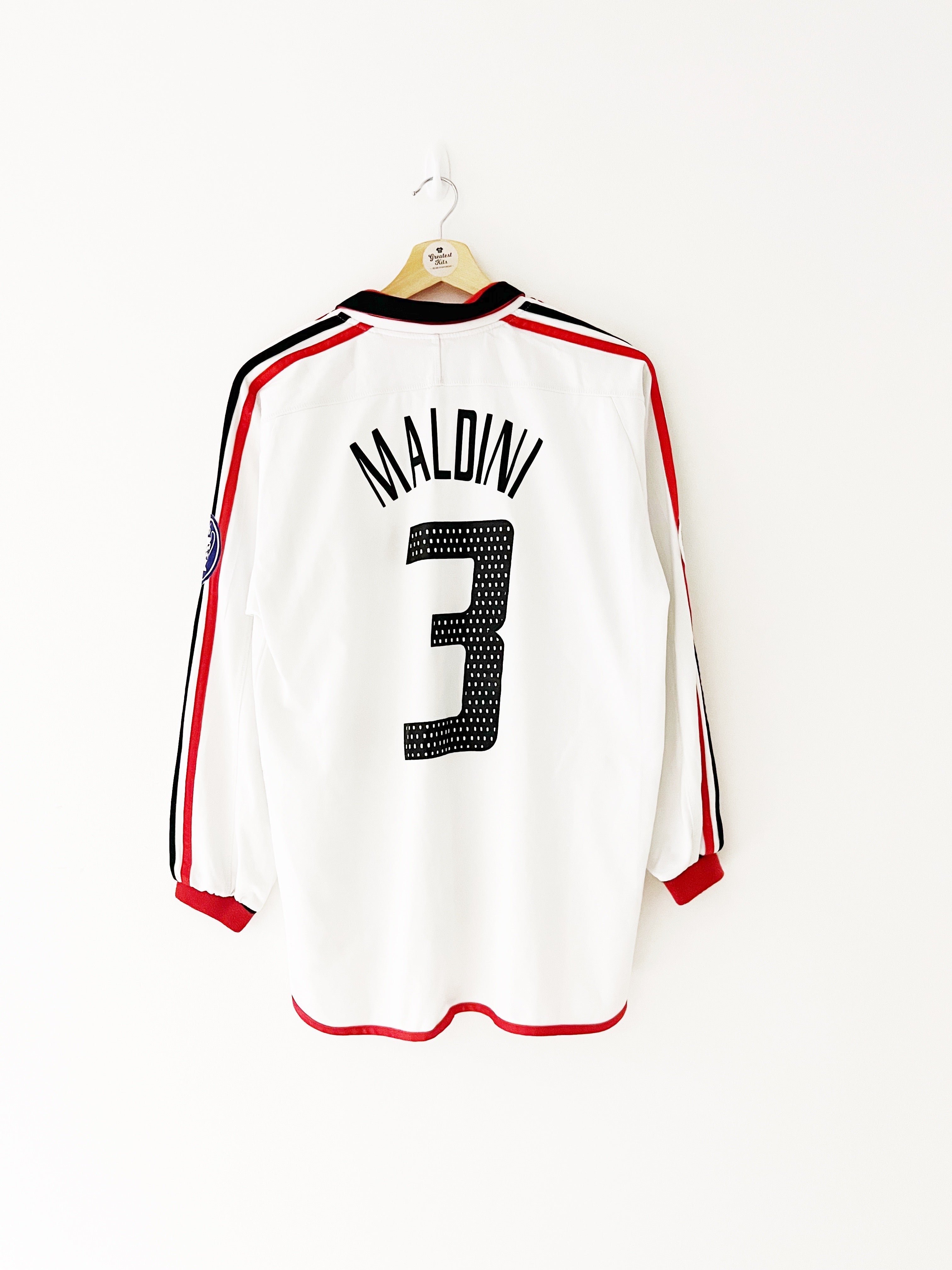 2003/04 AC Milan *Player Spec* Away L/S Shirt Maldini #3 (XL) 8.5/10