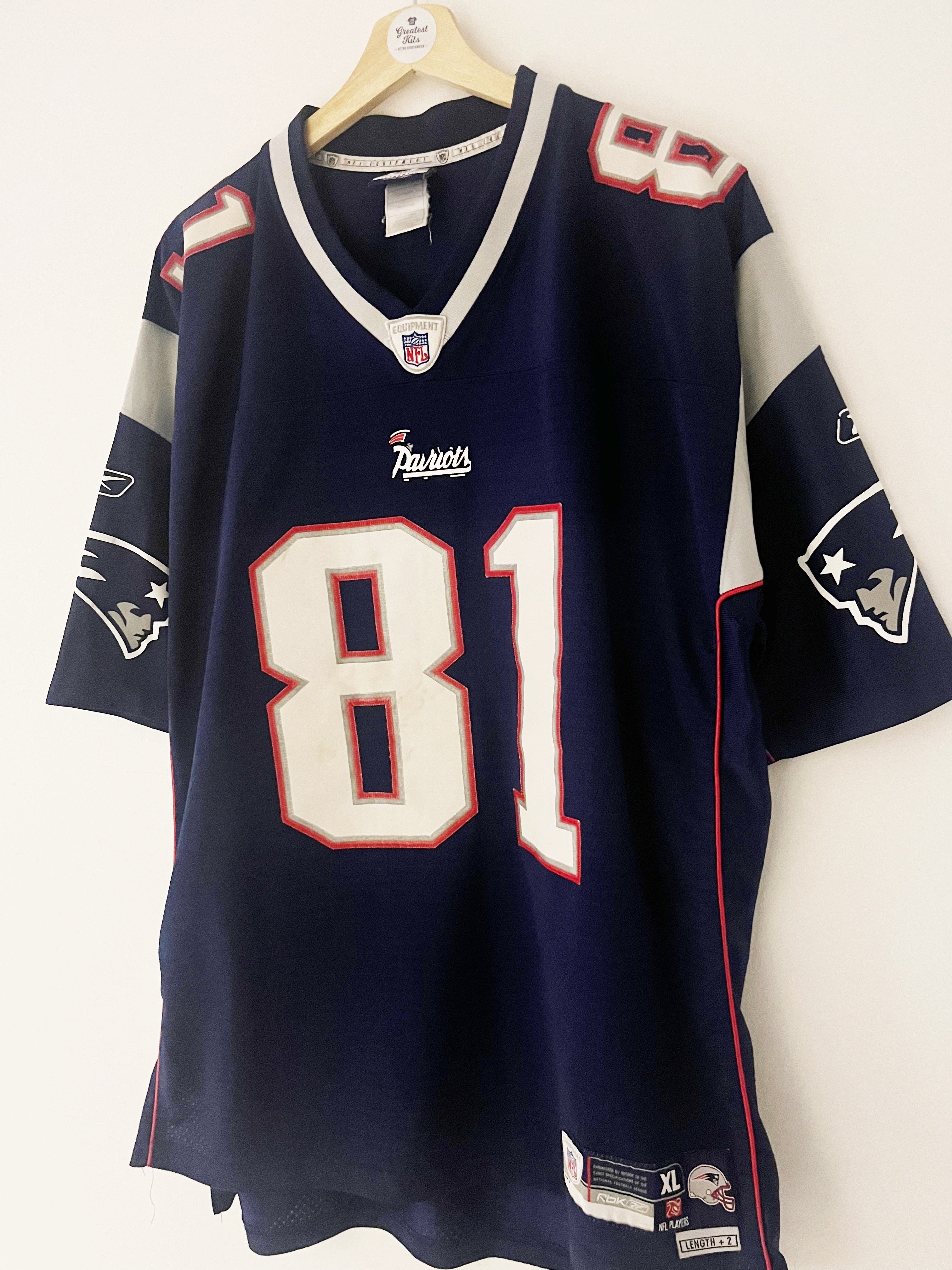 2007 New England Patriots Reebok Maillot Domicile Moss #81 (XL) 8.5/10 