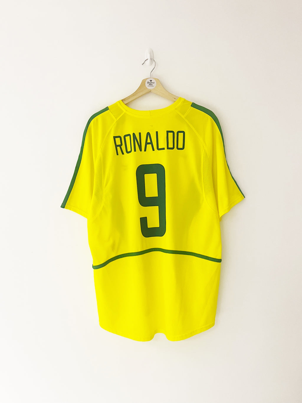 2002/04 Brazil Home Shirt Ronaldo #9 (L) 9/10