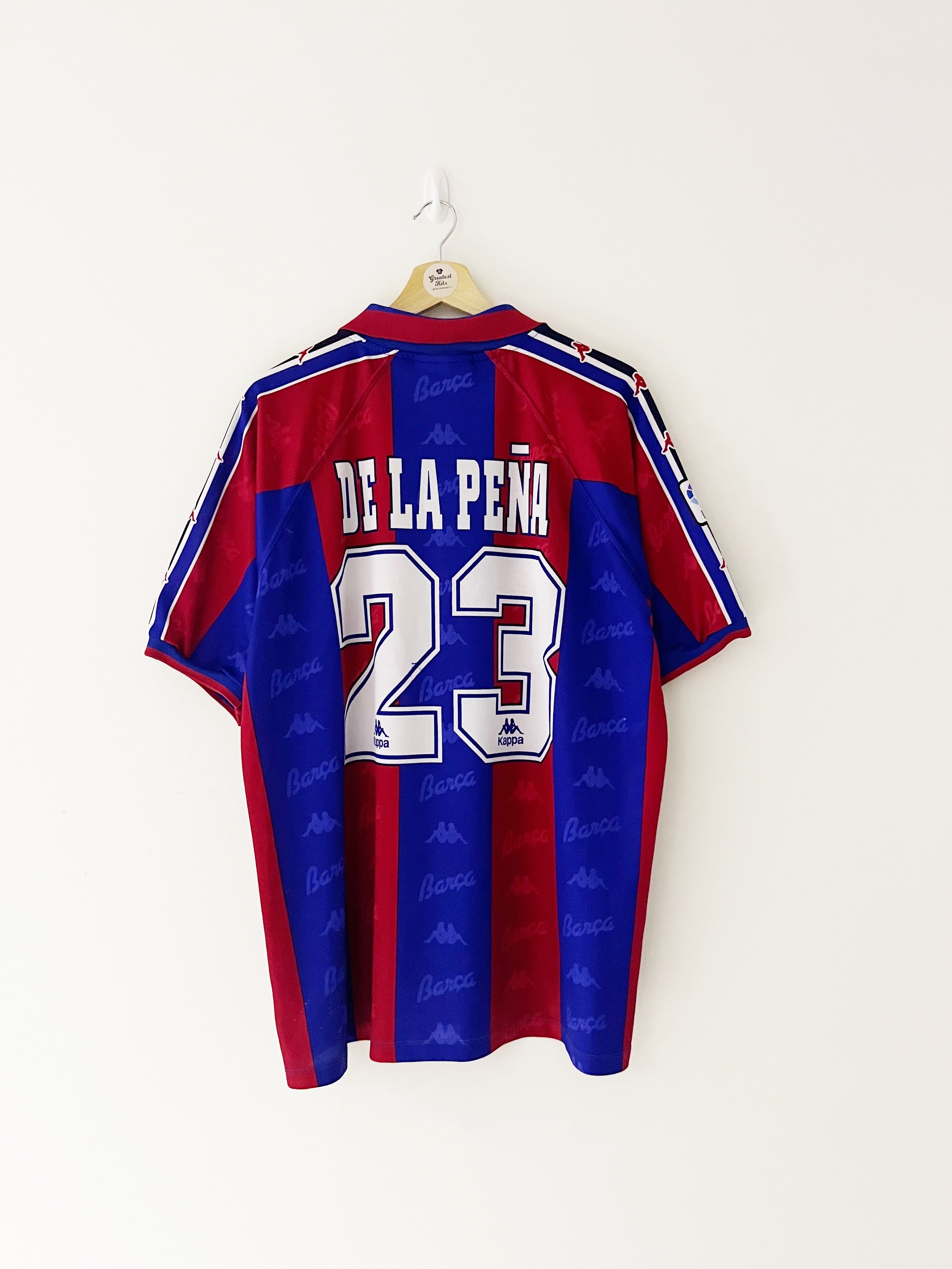 1995/97 Barcelona Home Shirt De La Peña #23 (XL) 9/10 – Greatest Kits