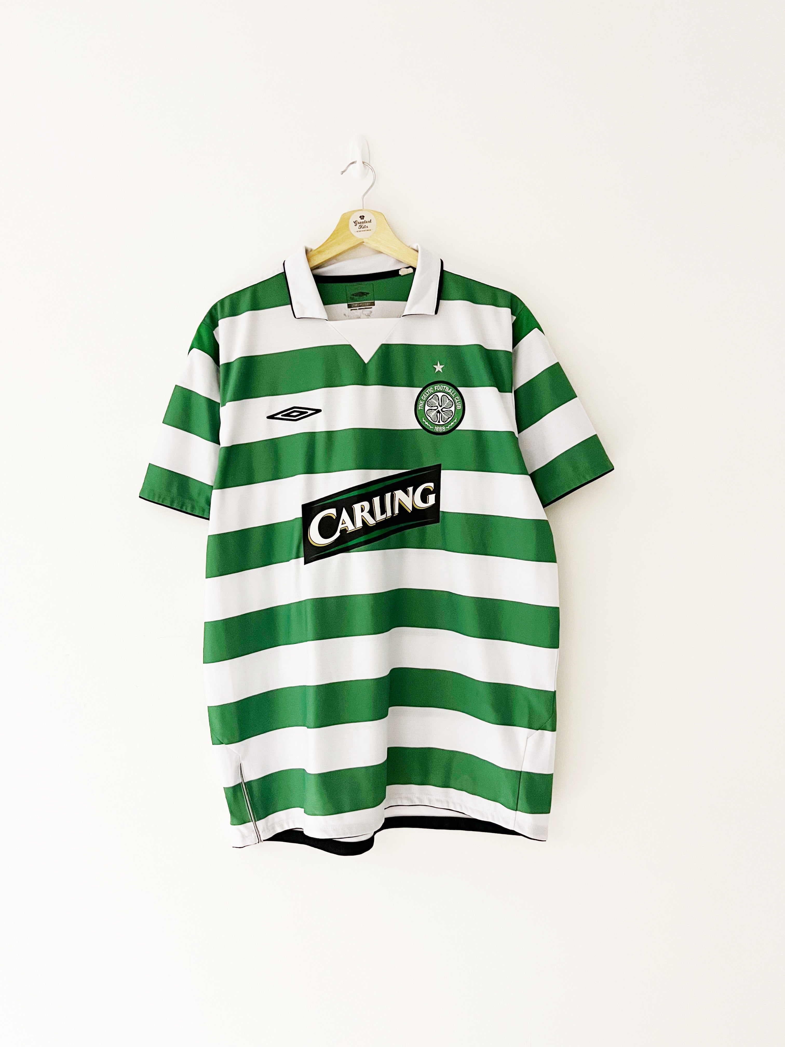 Celtic FC 2003/05 Home Shirt Umbro Carling Short Sleeve 