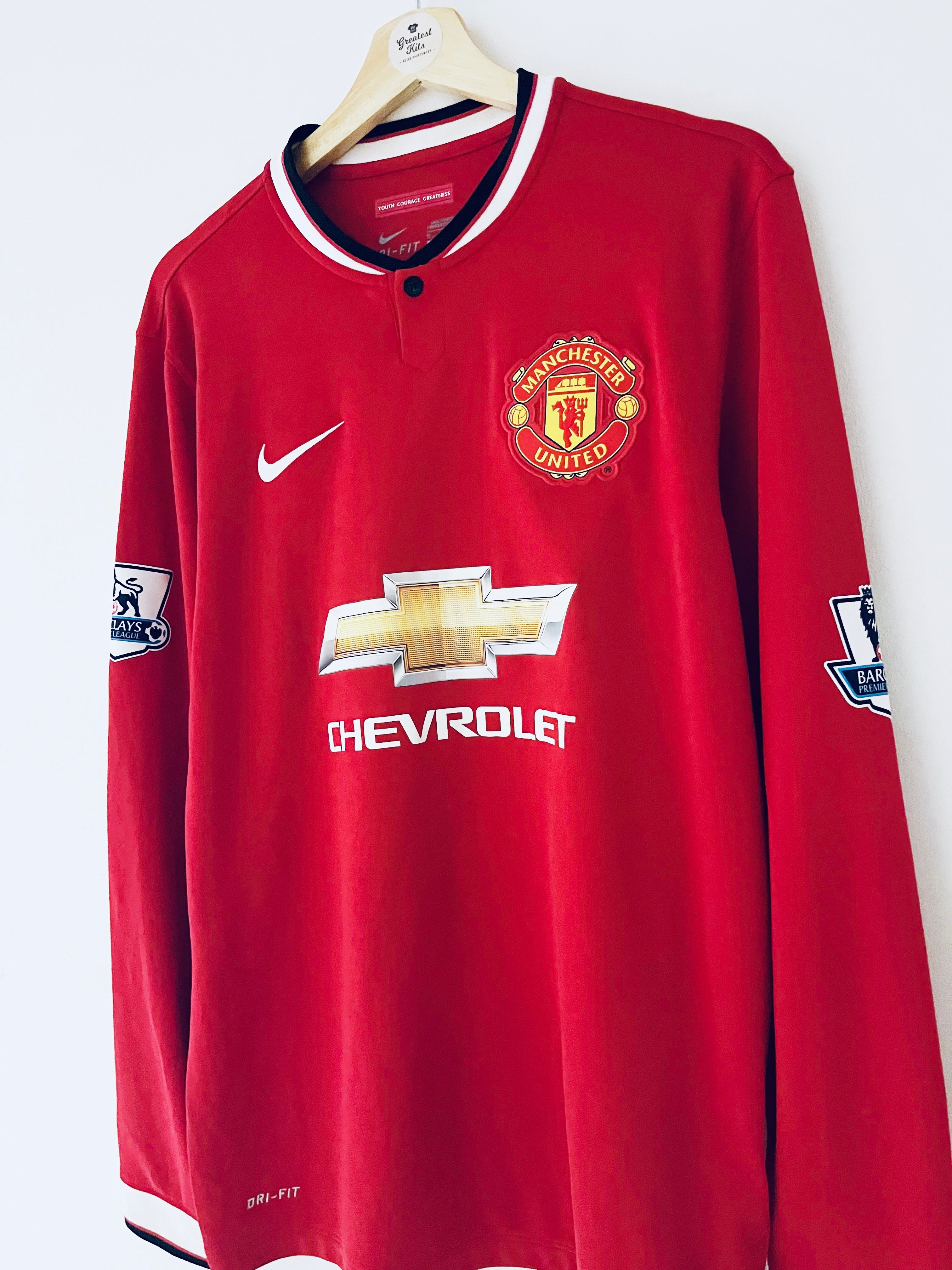 2014/15 Manchester United Home L/S Shirt Di Maria #7 (M) 9/10