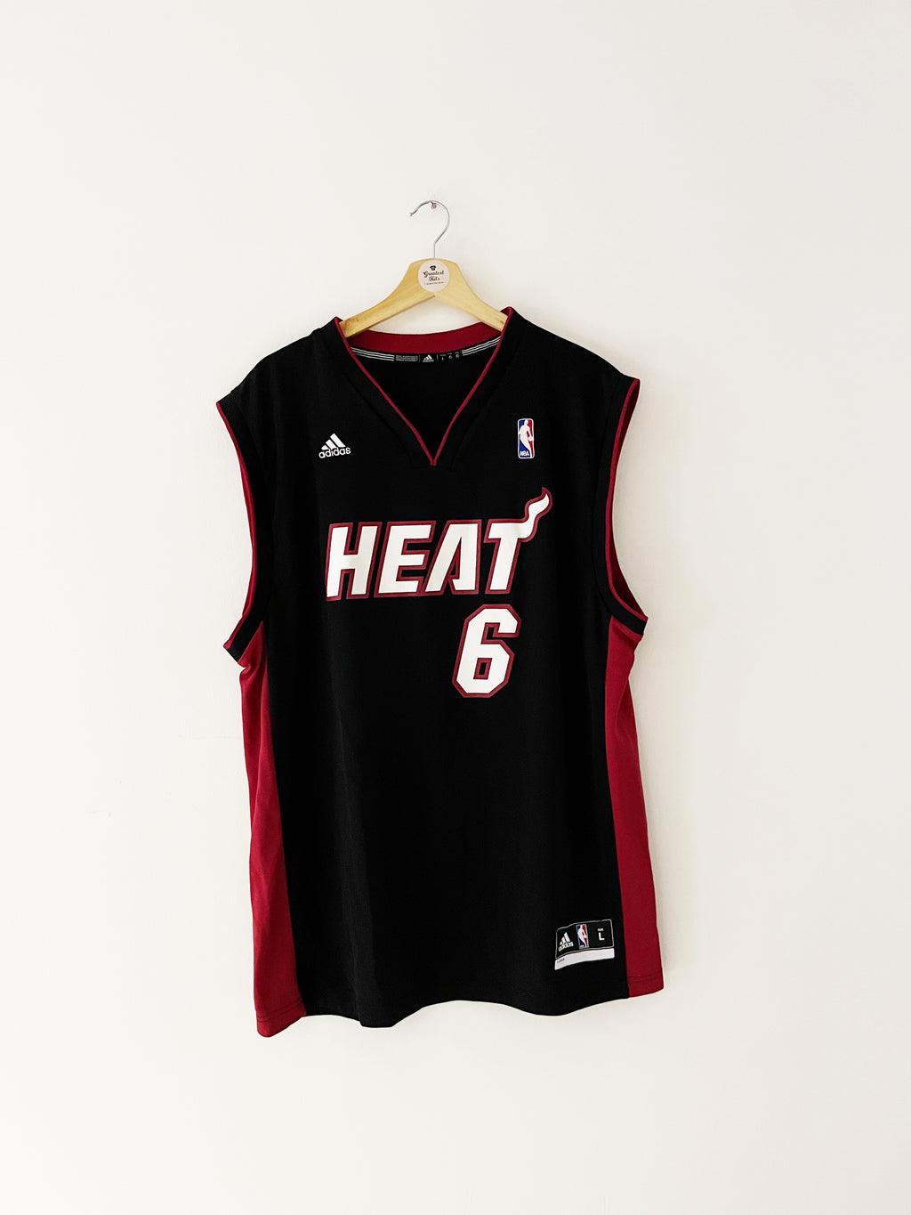 2012-14 Miami Heat Adidas camiseta de carretera James # 6 (L) 9/10