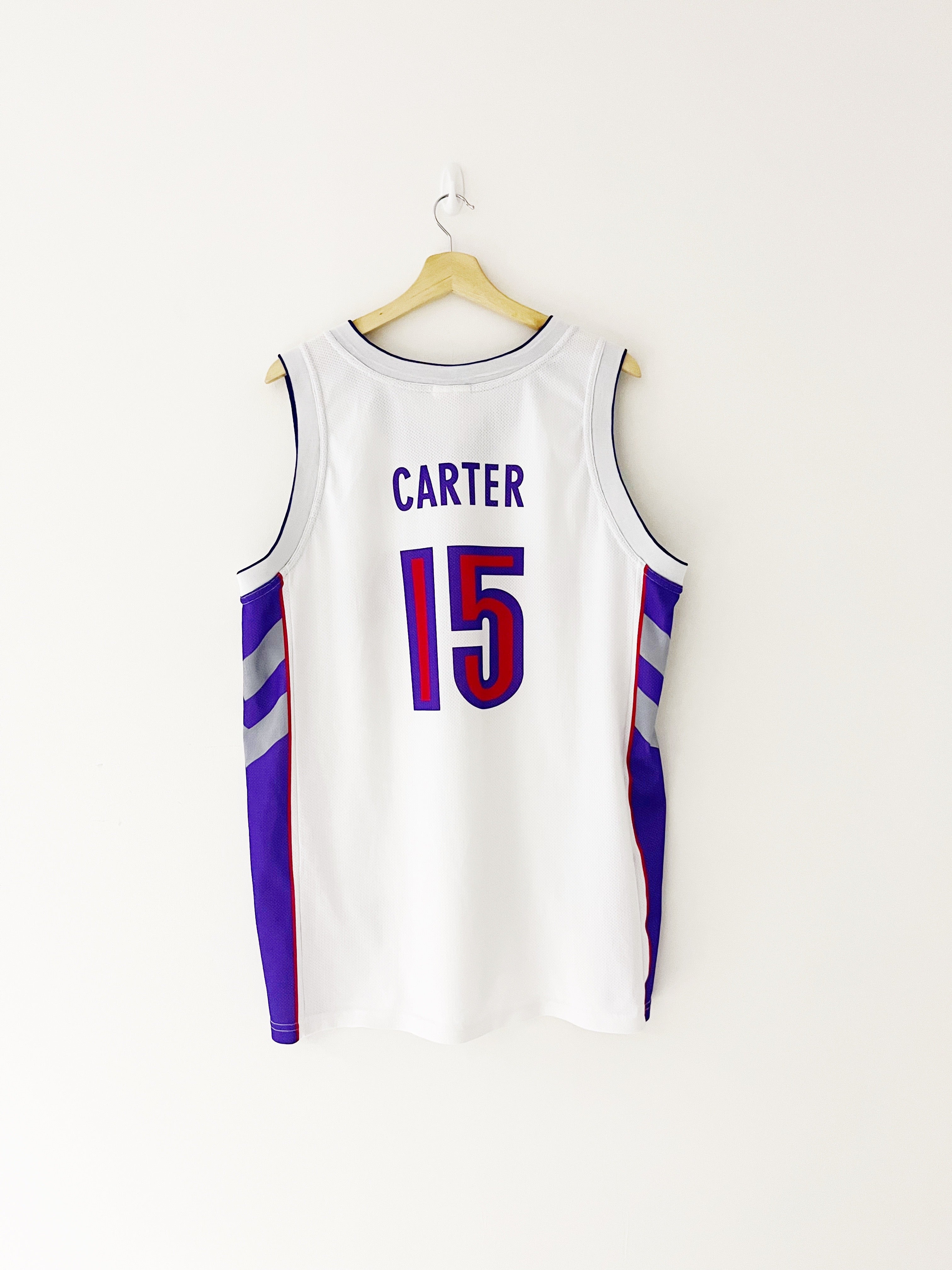 1999-04 Maillot domicile champion des Raptors de Toronto Carter # 15 (XL) 9/10