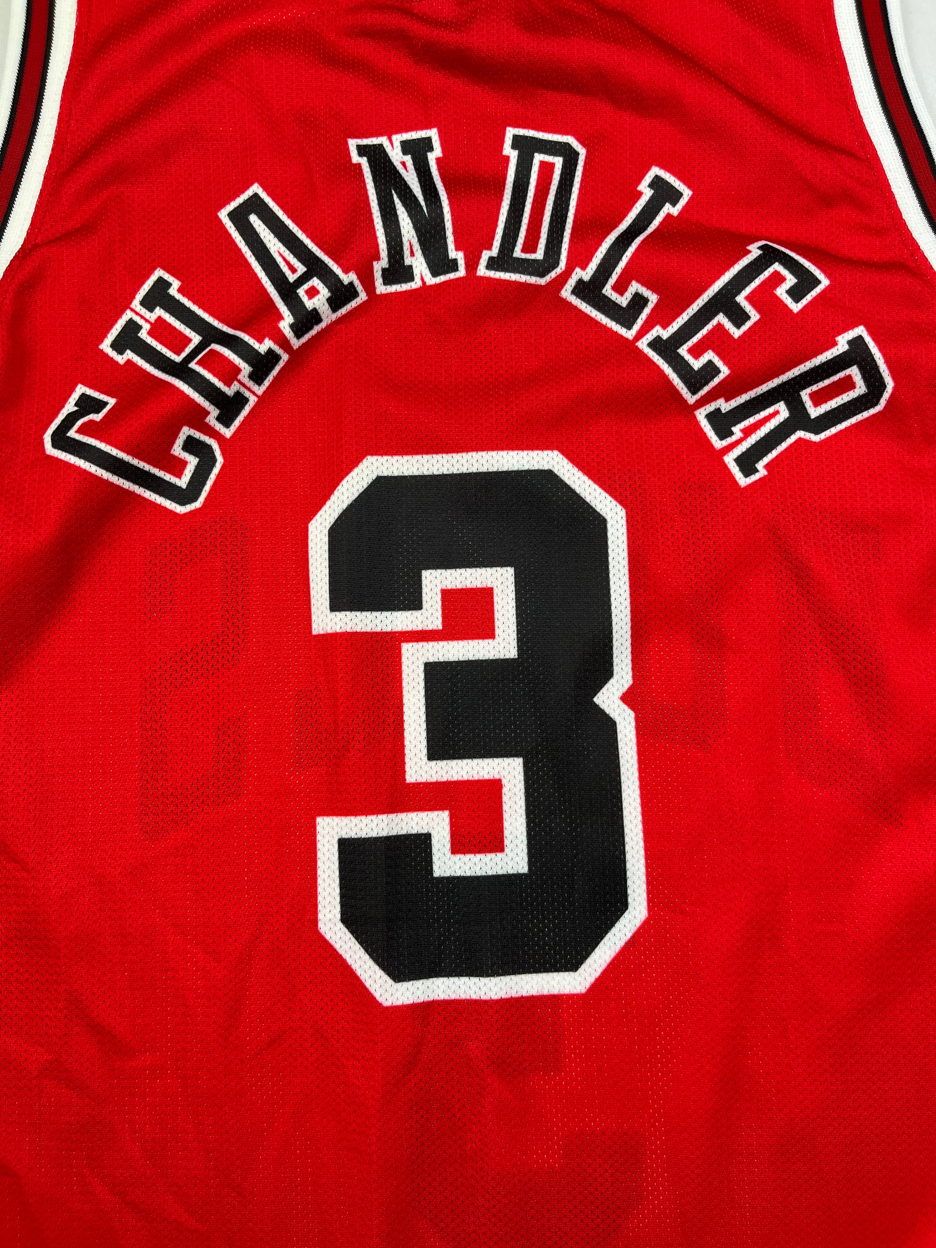 CHICAGO BULLS SHIRT CHAMPION JERSEY chandler #3 BASKETBALL RED s.L men  vintage