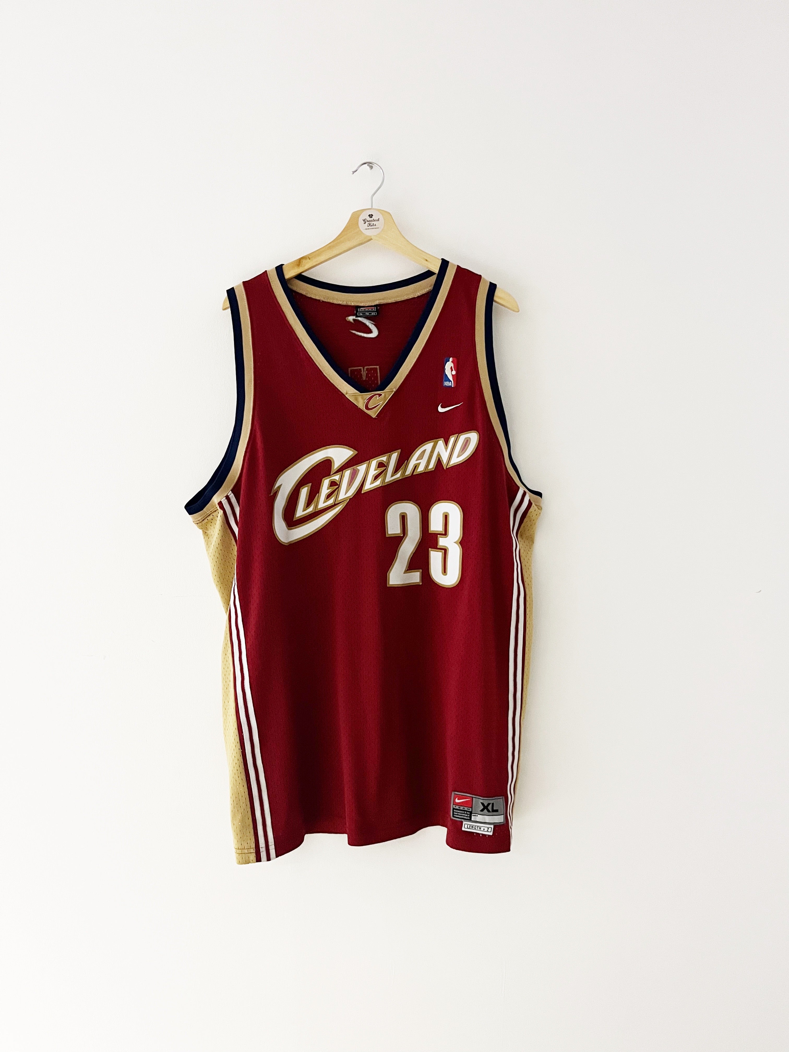2003-10 CLEVELAND CAVALIERS JAMES #23 CHAMPION JERSEY (HOME) Y - Classic  American Sports