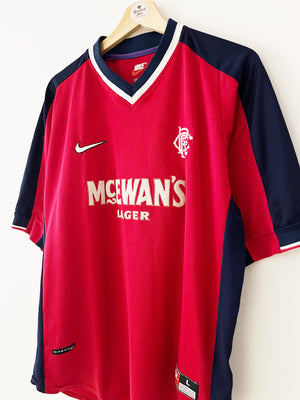 1998/00 Camiseta de visitante de los Rangers (L) 8/10 