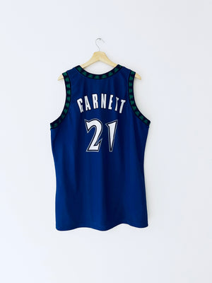 1996-07 Camiseta de carretera campeona de los Minnesota Timberwolves Garnett # 21 (XXL) 8.5/10