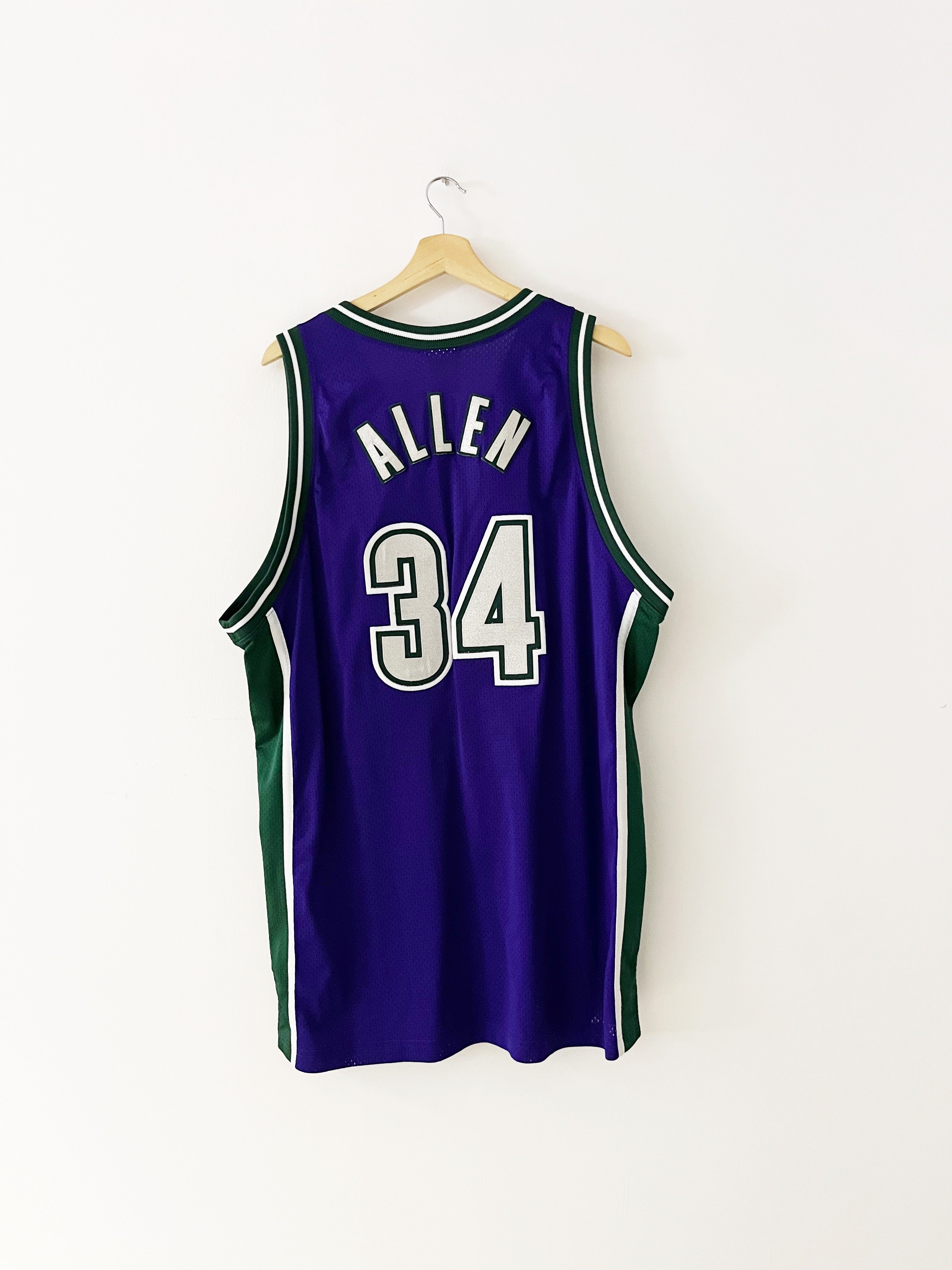 1997-99 Milwaukee Bucks Reebok Road Jersey Allen #34 (XL) 9/10