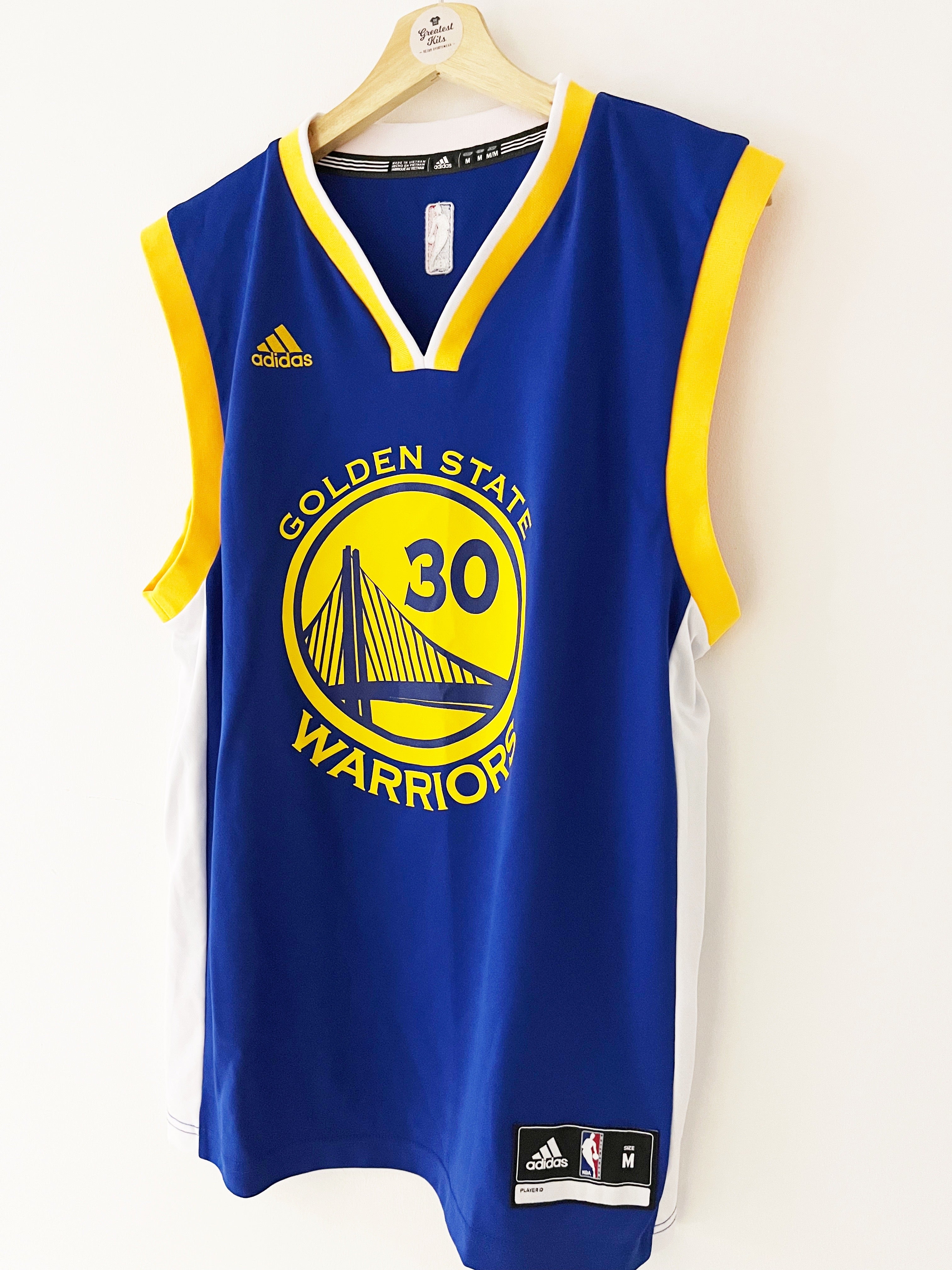 2014-17 Golden State Warriors Adidas camiseta de carretera Curry # 30 (M) 9/10