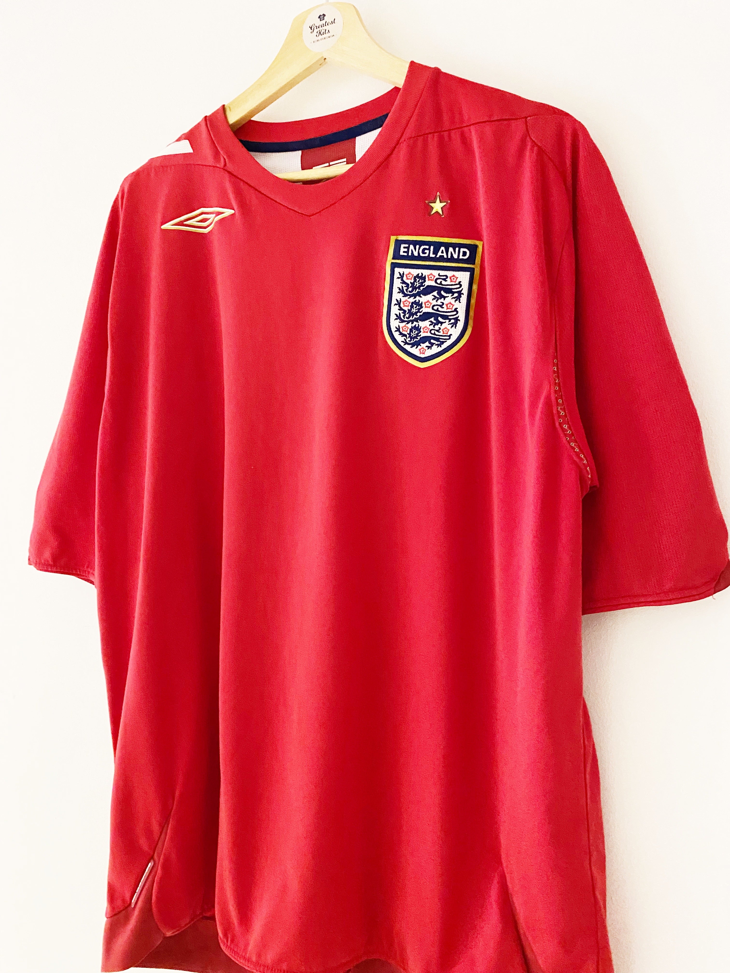 Camiseta de visitante de Inglaterra 2006/08 (XXL) 9/10