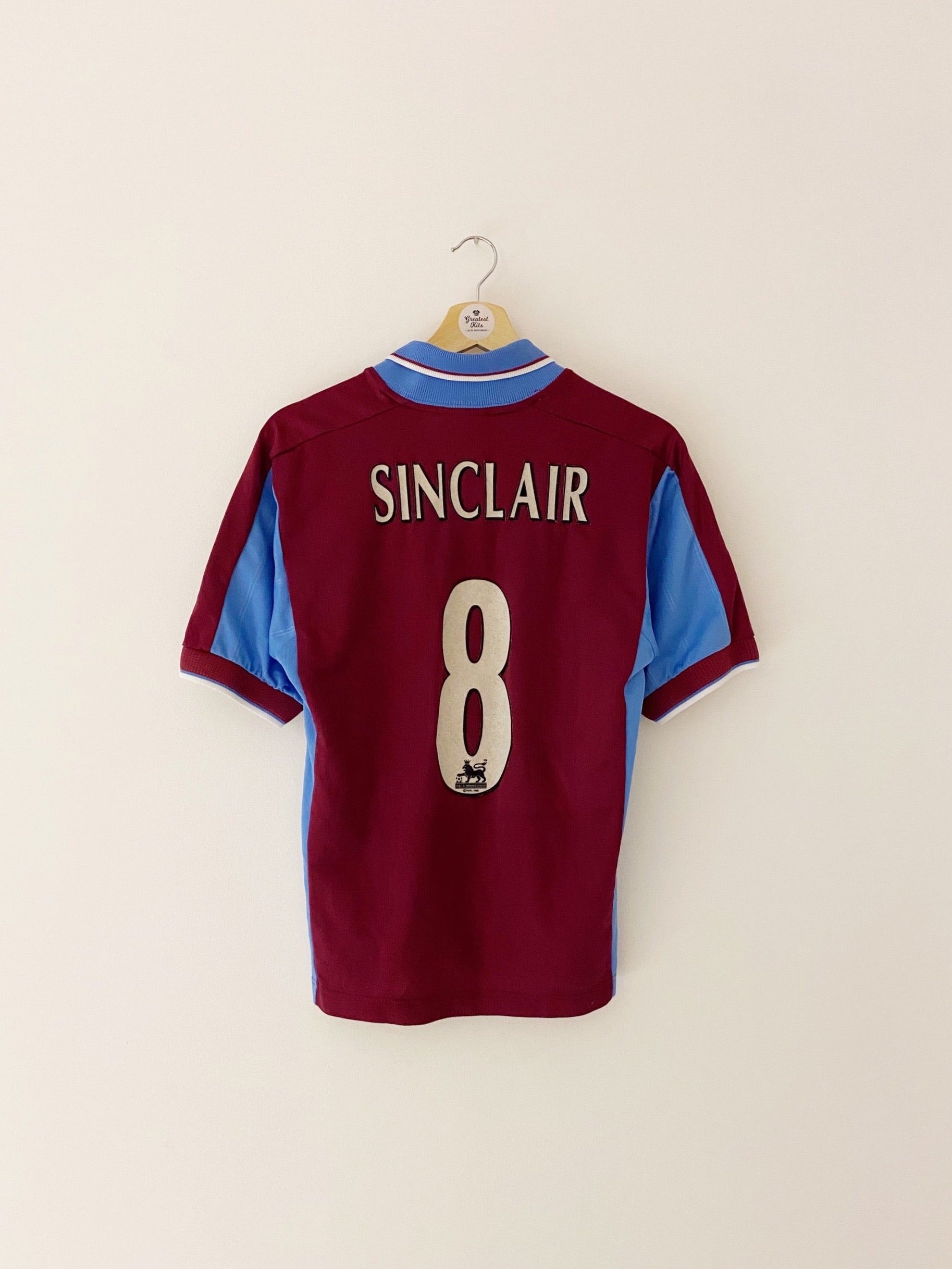 1997/98 West Ham Home Shirt Sinclair #8 (Y) 7/10
