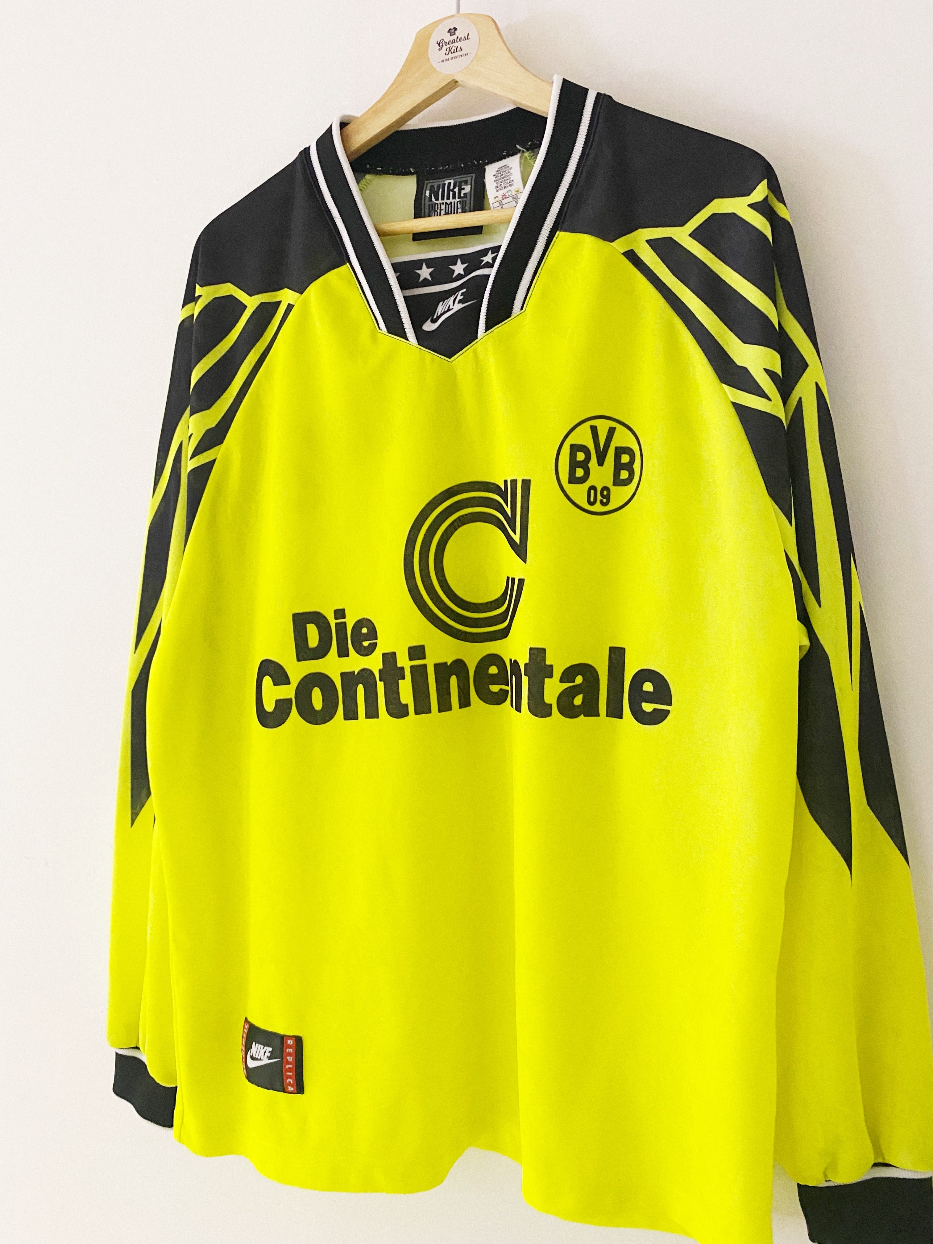 1994/95 Camiseta local del Borussia Dortmund L/S (XL) 9/10 – Greatest Kits