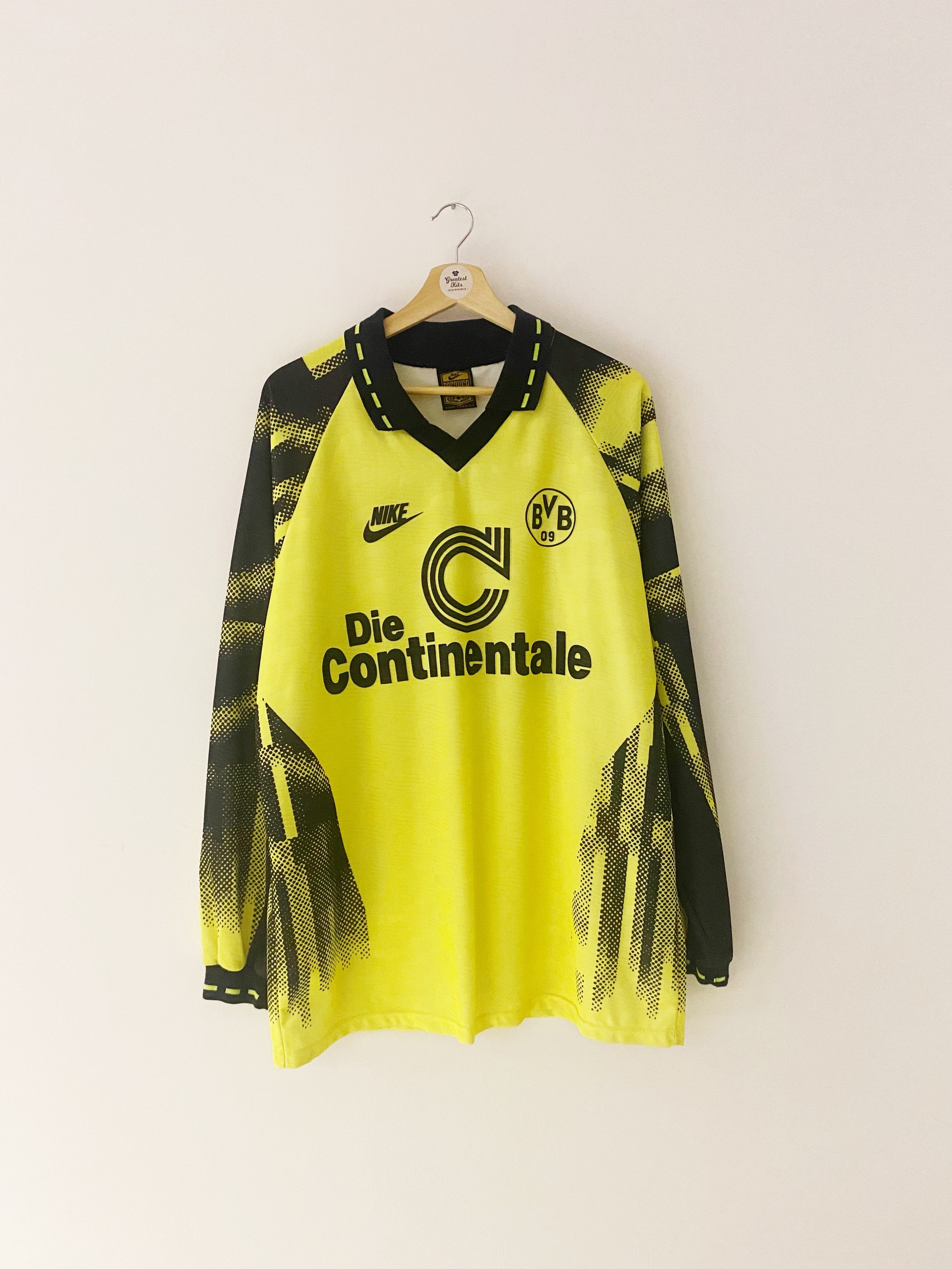 1992/93 Borussia Dortmund Home L/S Shirt #6 (Sammer) (XL) 9/10