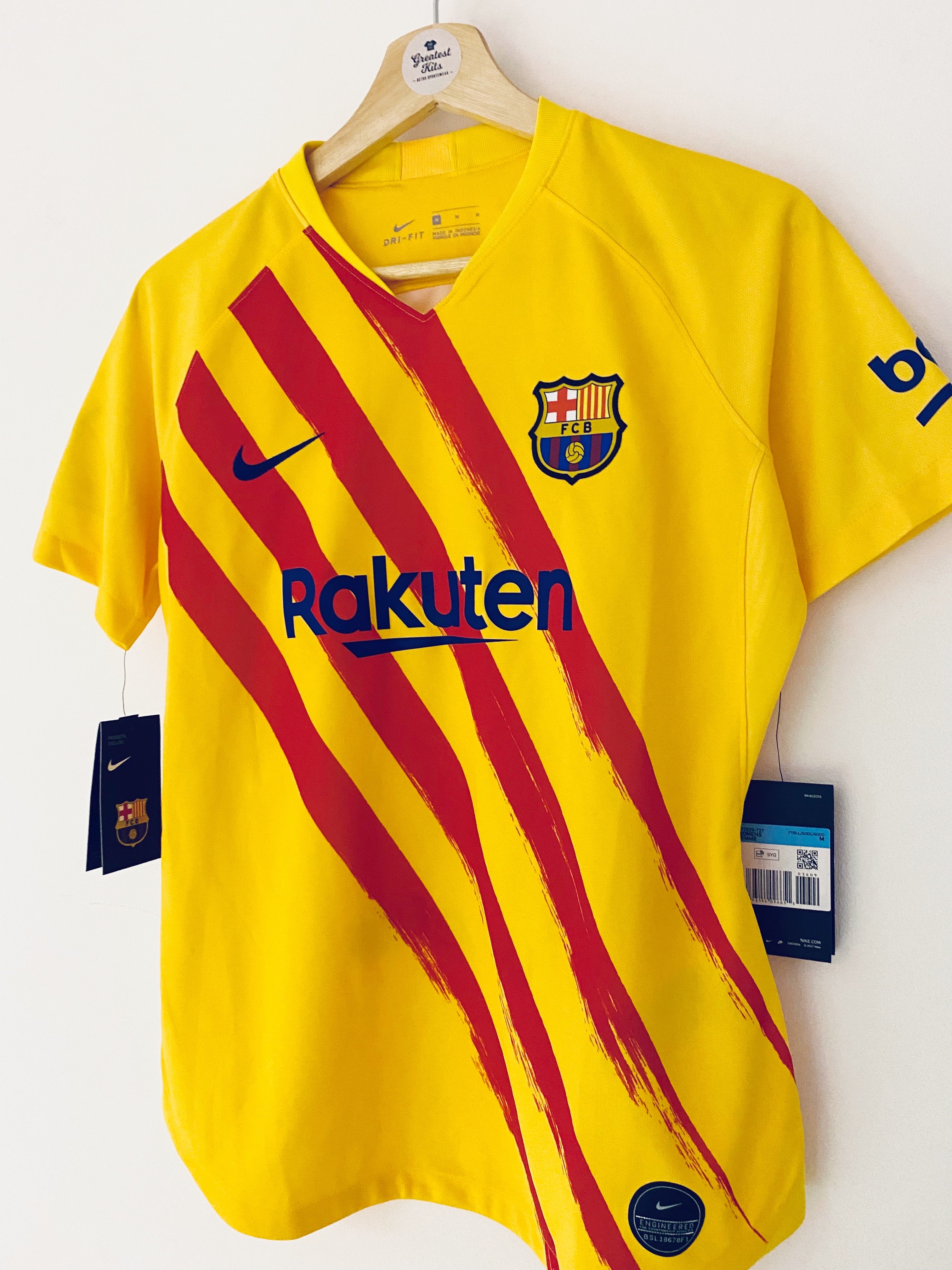 2019/20 Barcelona 'Senyera' Cuarta camiseta Mujer (M) BNWT