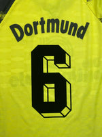 1992/93 Borussia Dortmund Domicile L/S Maillot #6 (Sammer) (XL) 9/10