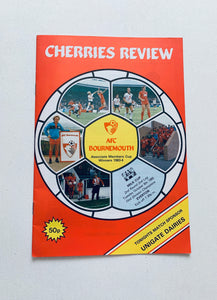 Programa de la jornada de la Copa Leche Bournemouth-Everton 1985