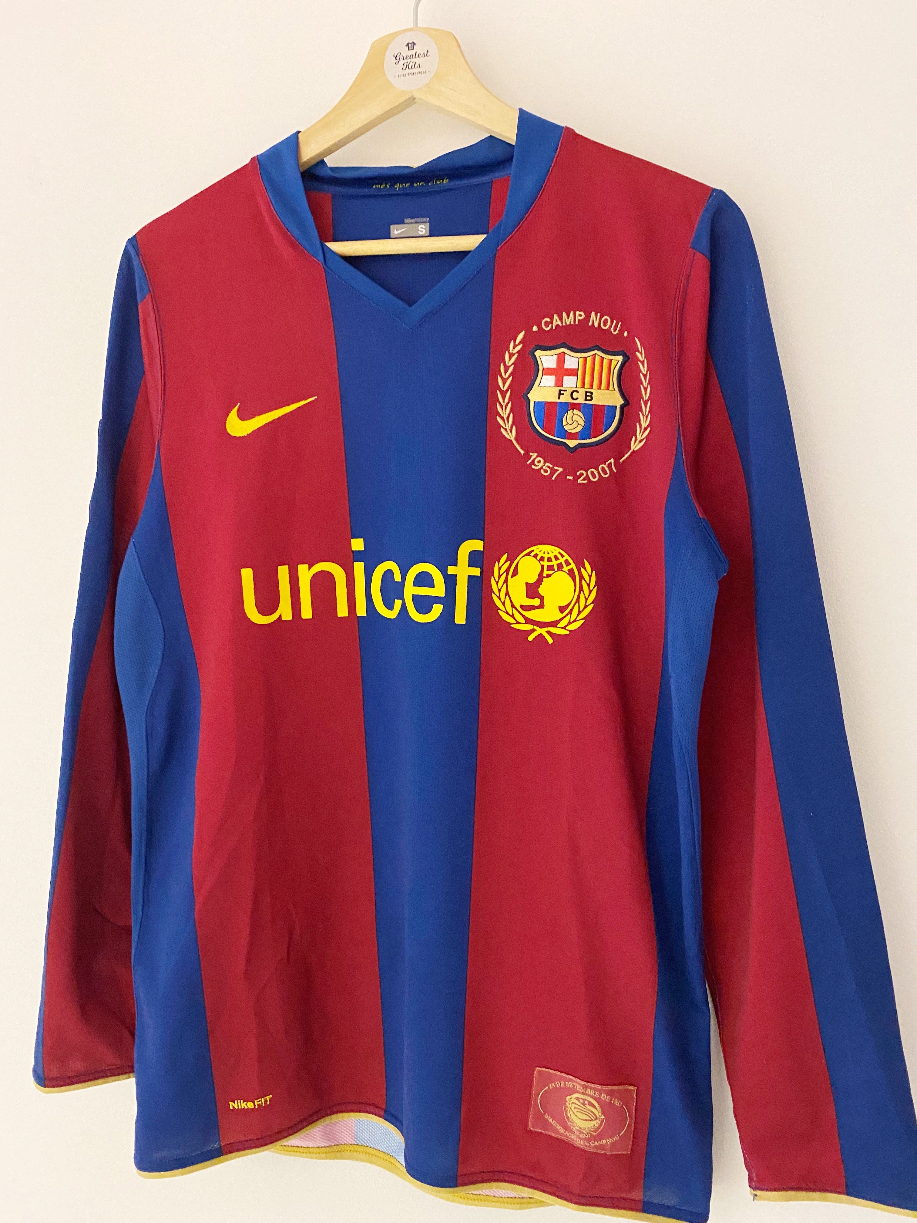 2007/08 Barcelona Home L/S Shirt (S) 8.5/10