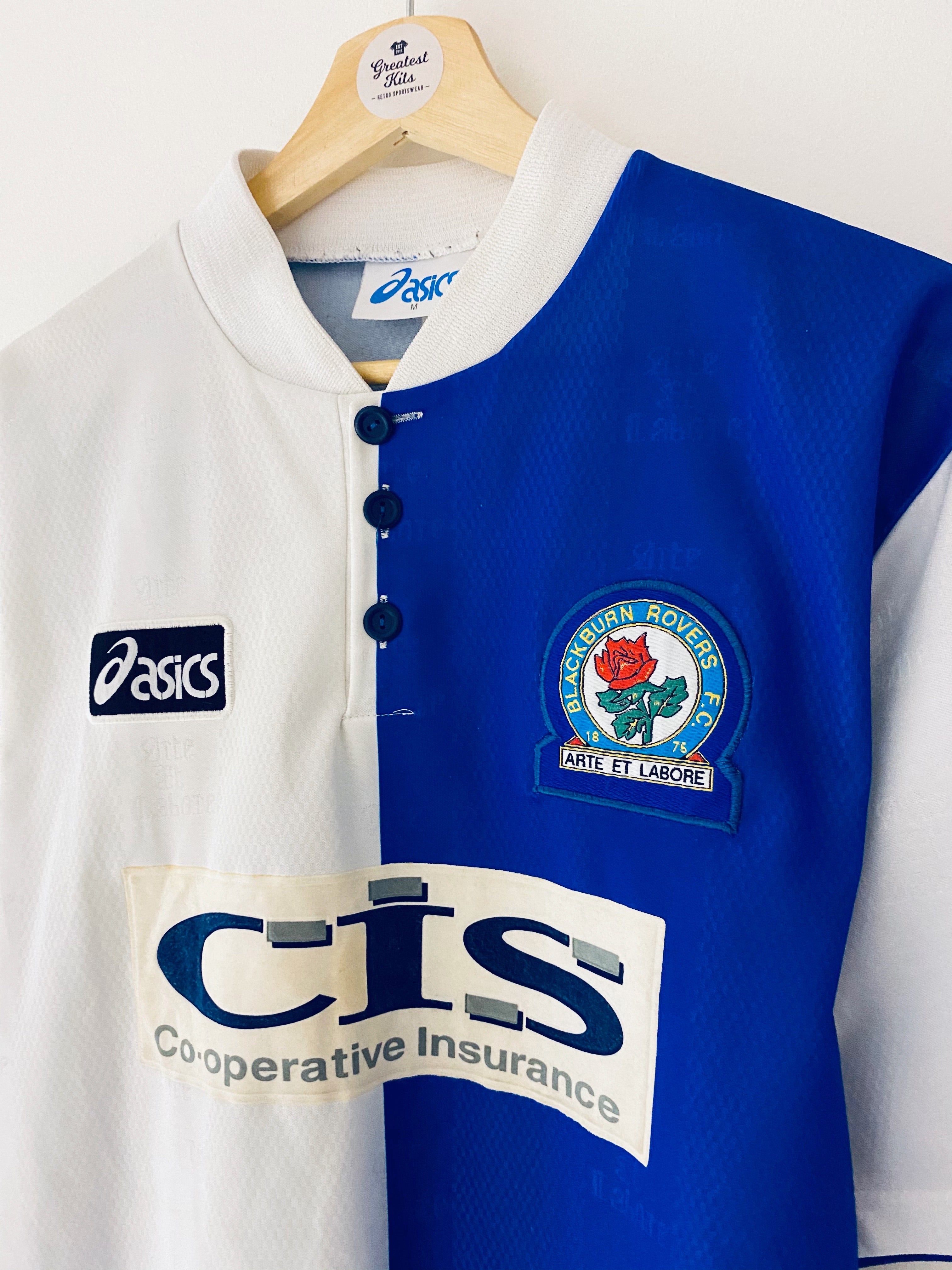 1996/98 Camiseta local del Blackburn Hendry # 5 (M) 5/10
