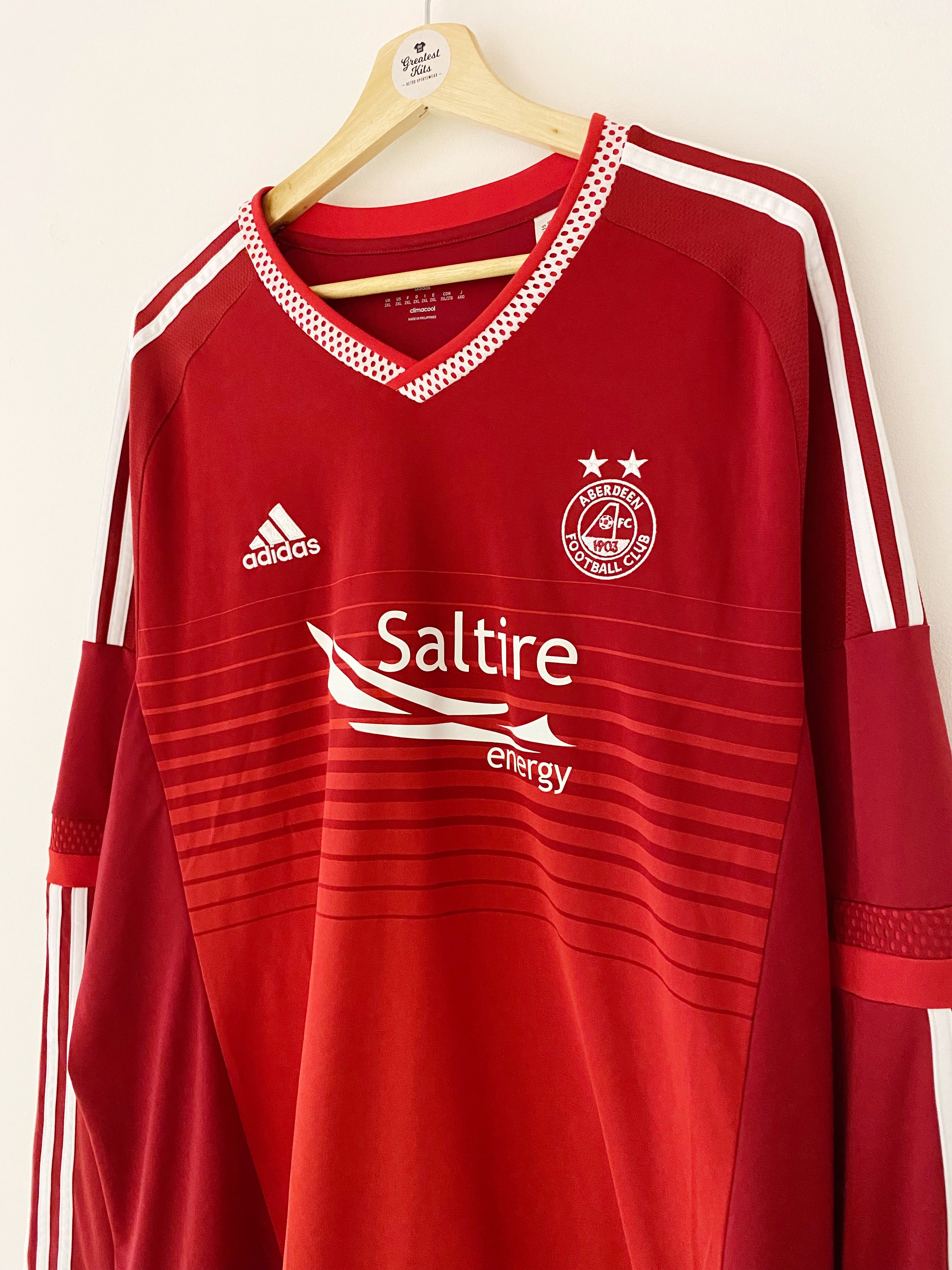 Camiseta de local del Aberdeen 2015/16 L/S (XXL) 9,5/10 