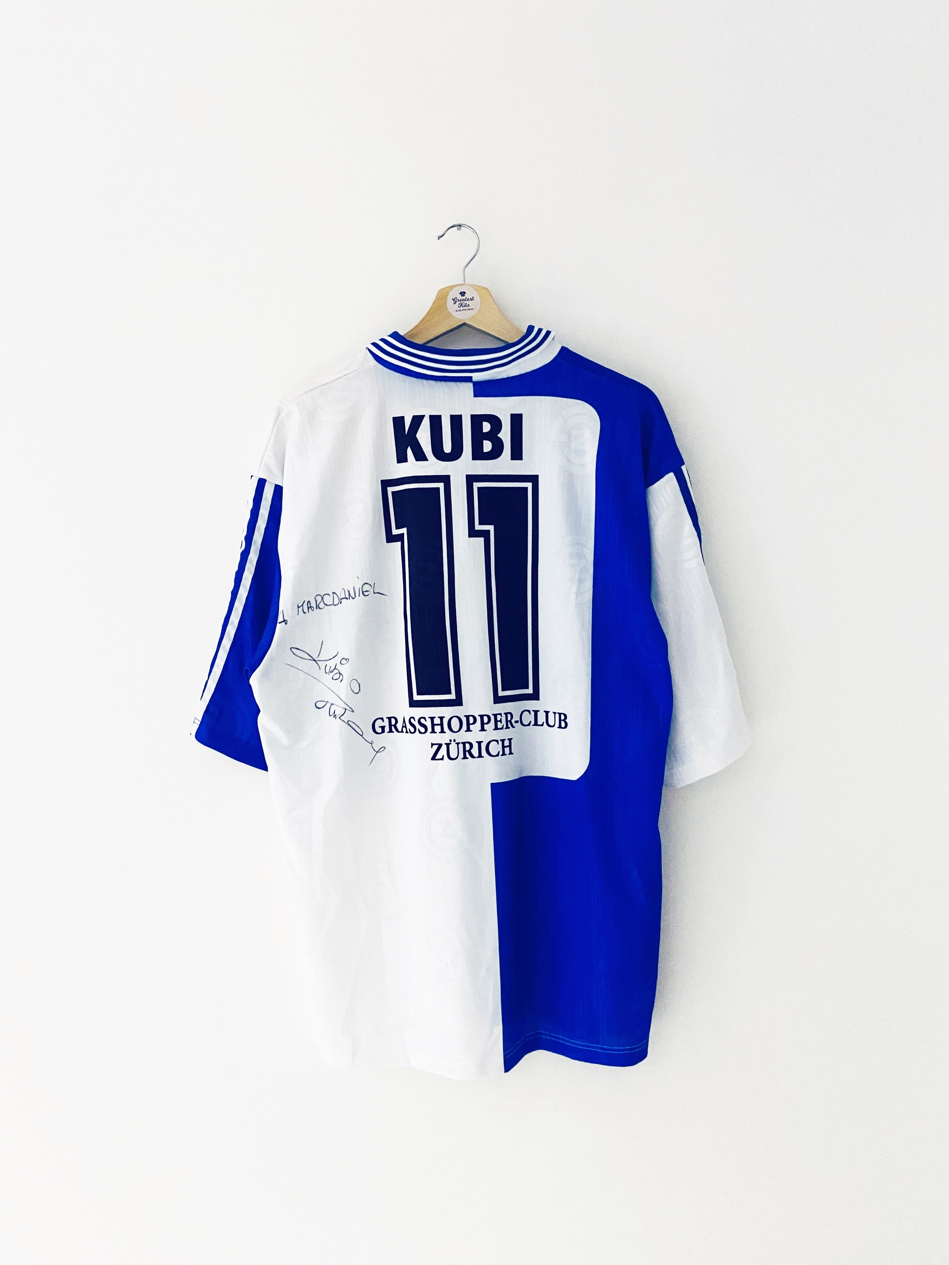 1997/98 Grasshoppers *Signed* Home Shirt Kubi #11 (L) 9/10
