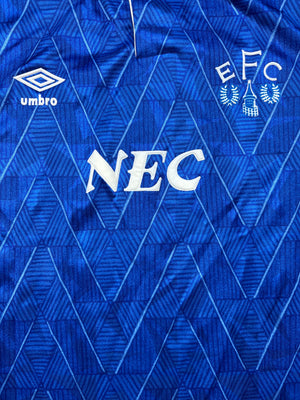 1989/91 Camiseta local del Everton (S) 9/10 