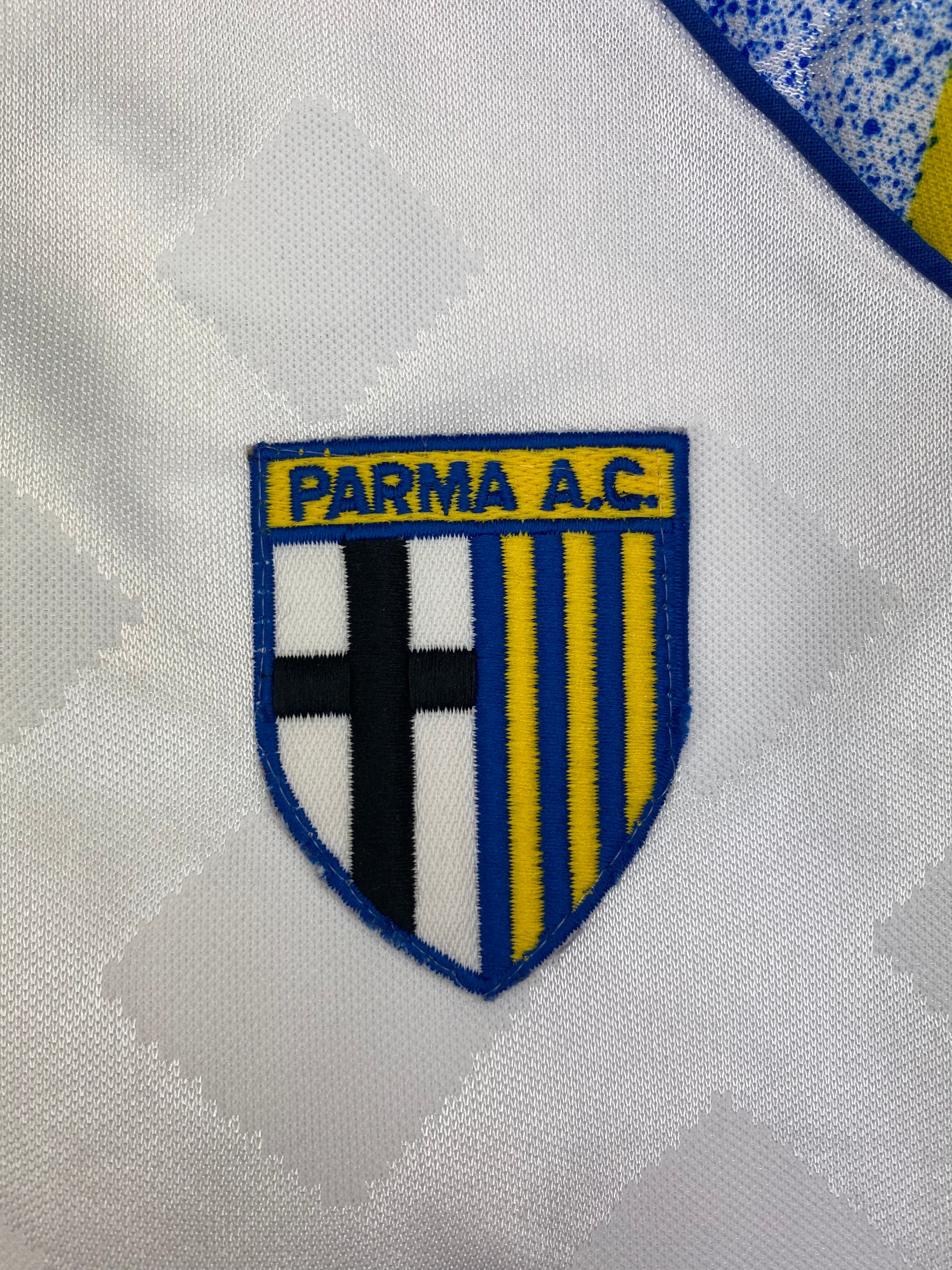 1995/97 Camiseta local de Parma L / S Zola # 10 (XXL) 9/10